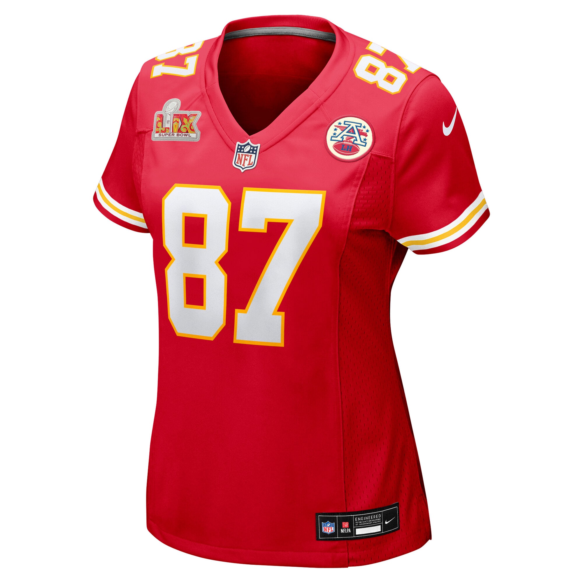 Women's Kansas City Chiefs Travis Kelce Red Super Bowl LIX Game Jersey JS3210 Saliibo - Image 2