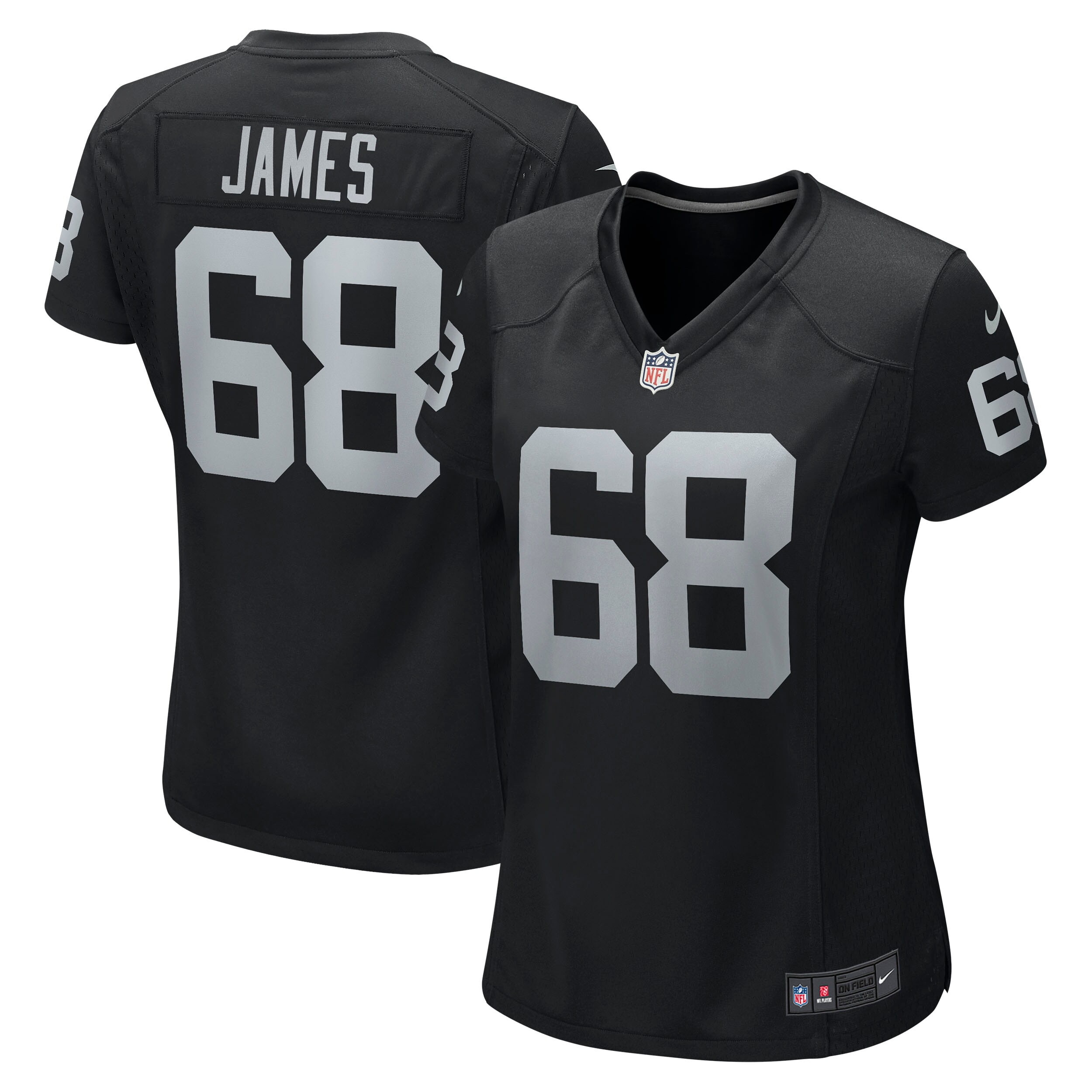 Women's Las Vegas Raiders Andre James Black Game Jersey JS2651 Saliibo