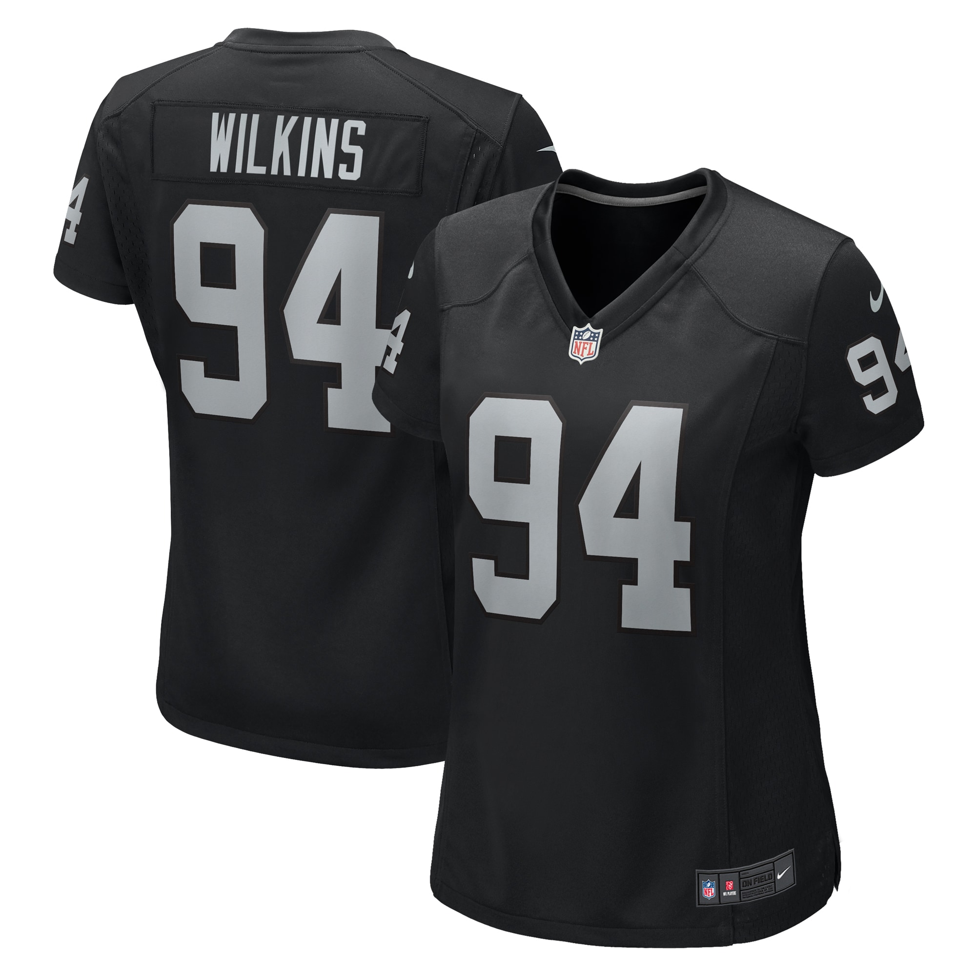 Women's Las Vegas Raiders Christian Wilkins Black Game Jersey JS5761 Saliibo