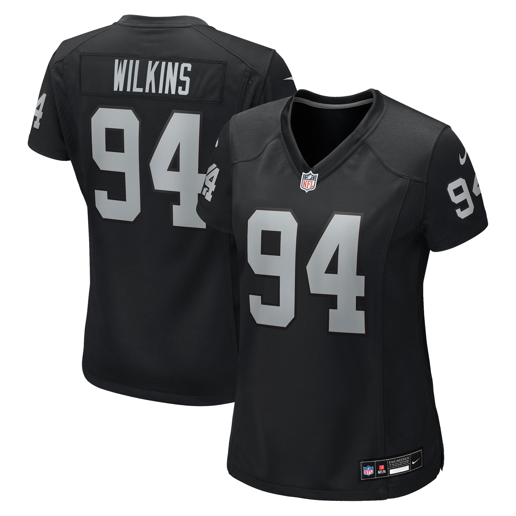 Women's Las Vegas Raiders Christian Wilkins Black Team Game Jersey JS8690 Saliibo
