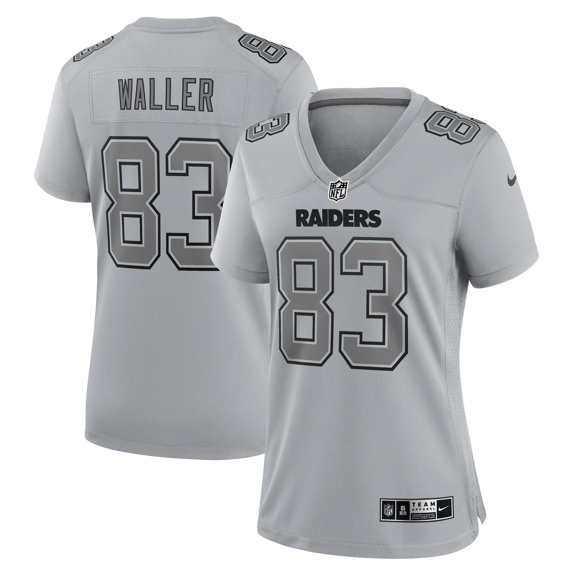 Women's Las Vegas Raiders Darren Waller Gray Atmosphere Fashion Game Jersey JS9948 Saliibo