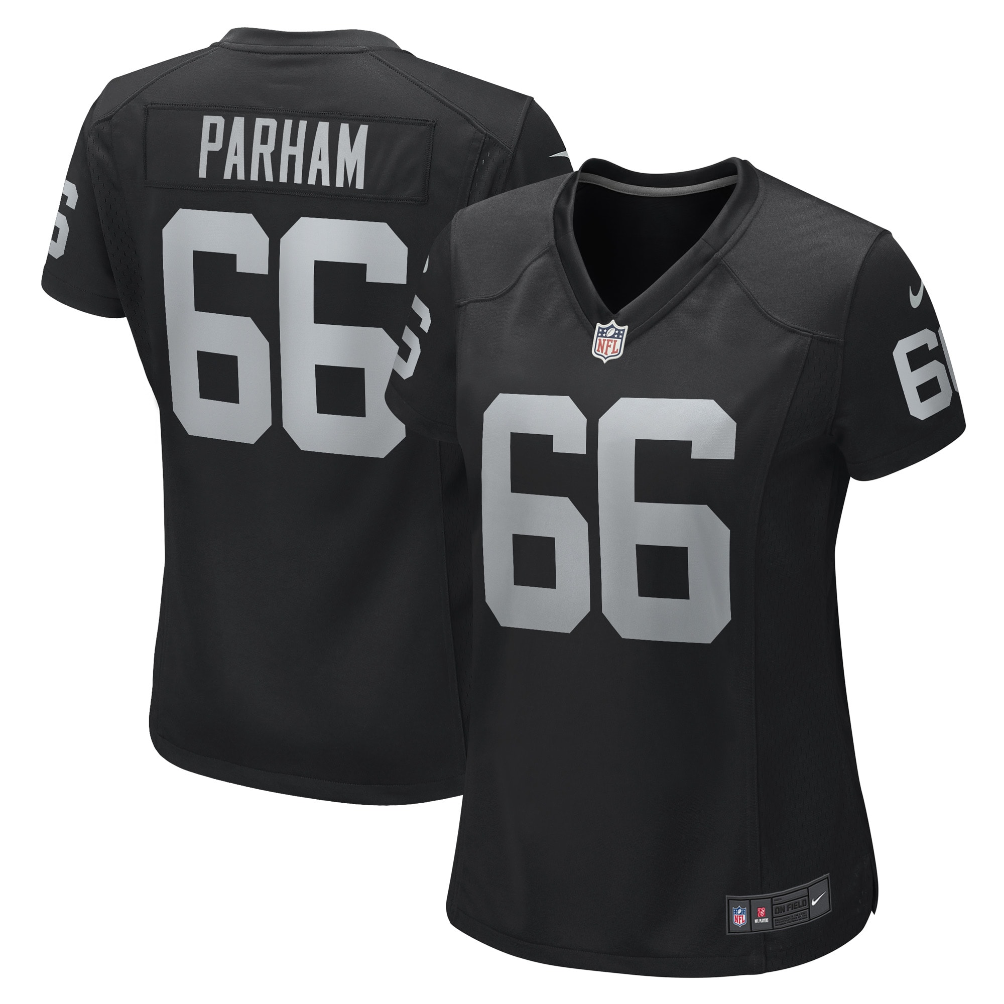 Women's Las Vegas Raiders Dylan Parham Black Game Player Jersey JS8698 Saliibo
