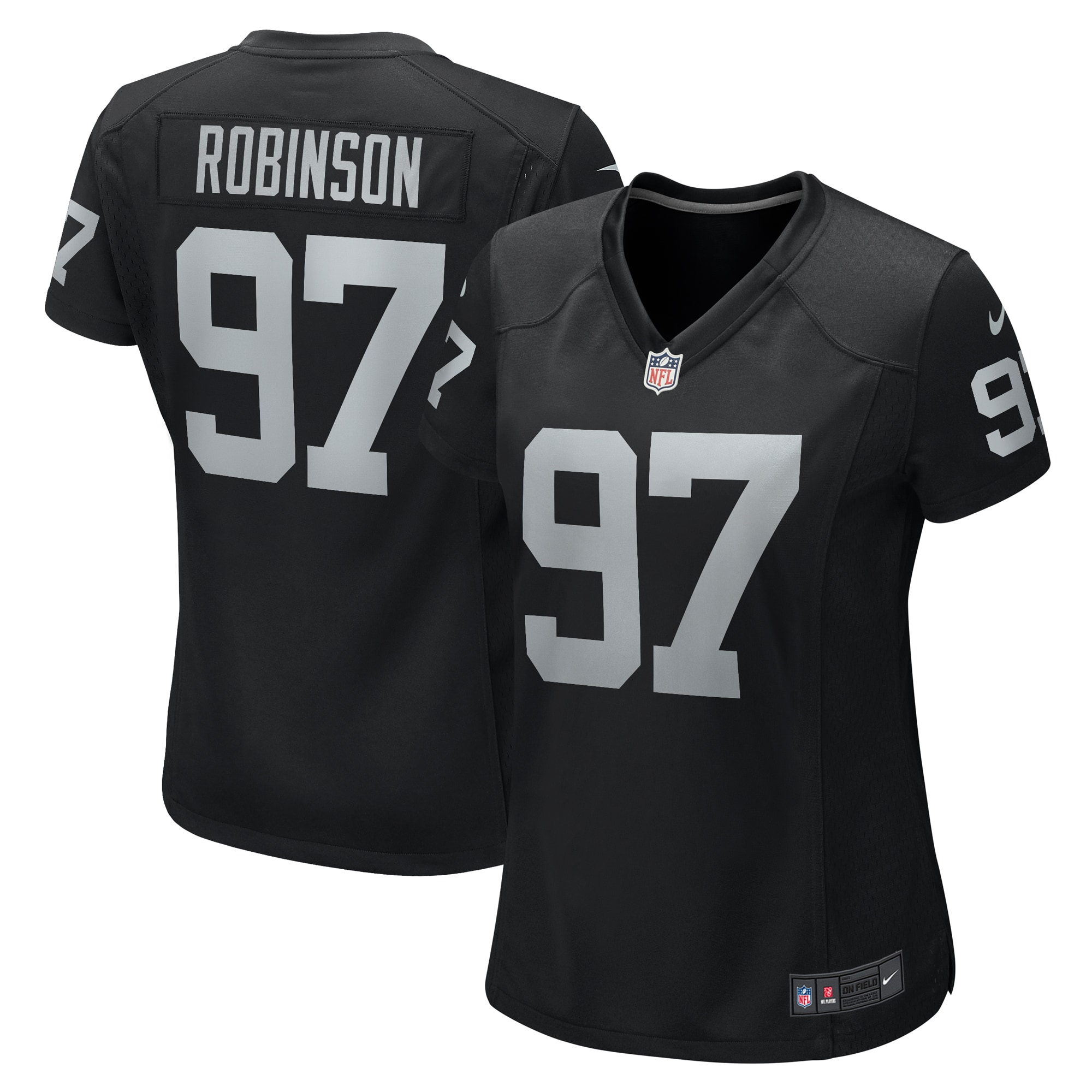 Women's Las Vegas Raiders Janarius Robinson Black Team Game Jersey JS2403 Saliibo
