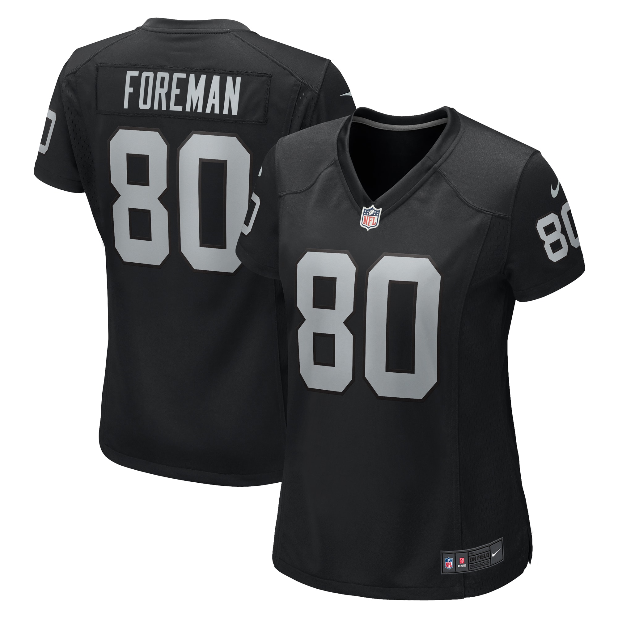 Women's Las Vegas Raiders Jeff Foreman Black Game Jersey JS6758 Saliibo