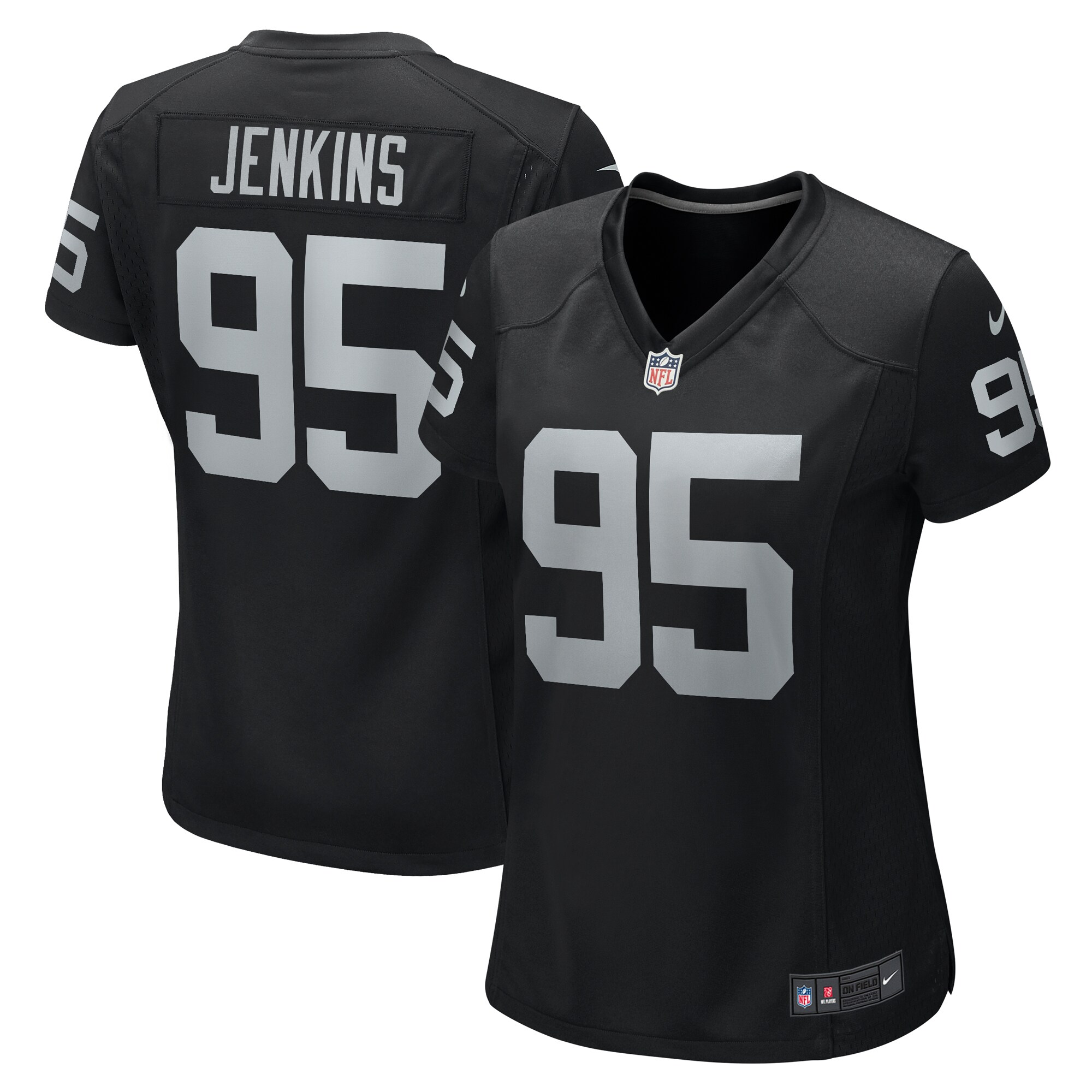 Women's Las Vegas Raiders John Jenkins Black Game Jersey JS5779 Saliibo