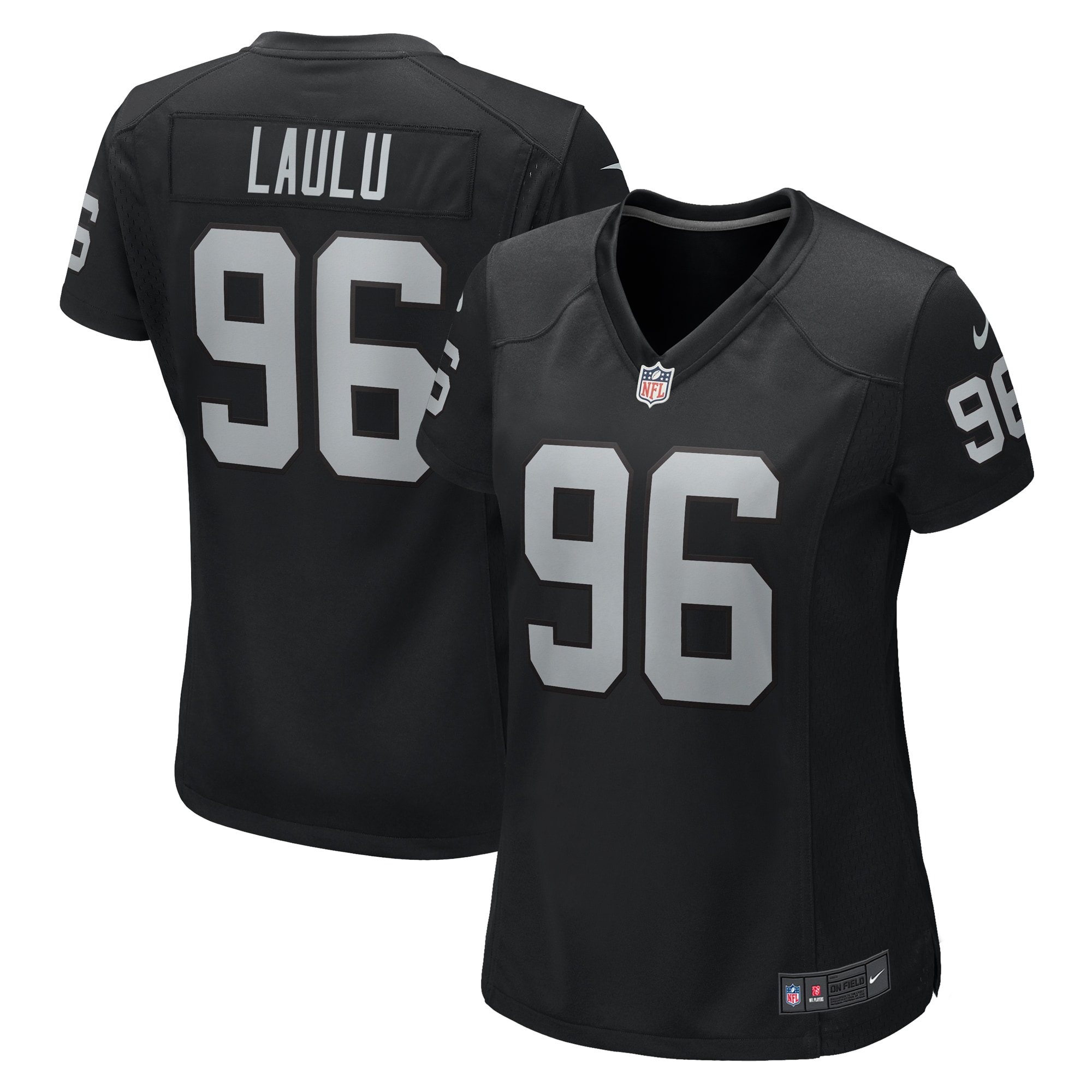 Women's Las Vegas Raiders Jonah Laulu Black Game Jersey JS5929 Saliibo
