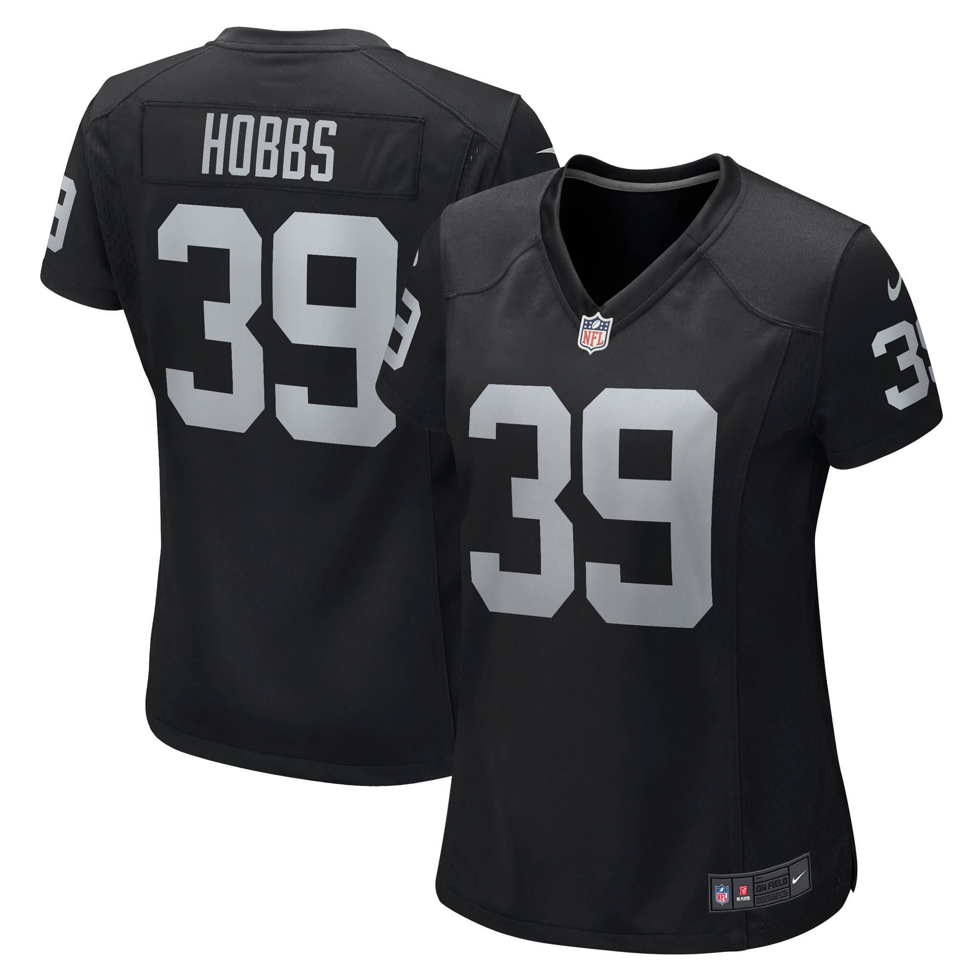 Women's Las Vegas Raiders Nate Hobbs Black Game Jersey JS8263 Saliibo