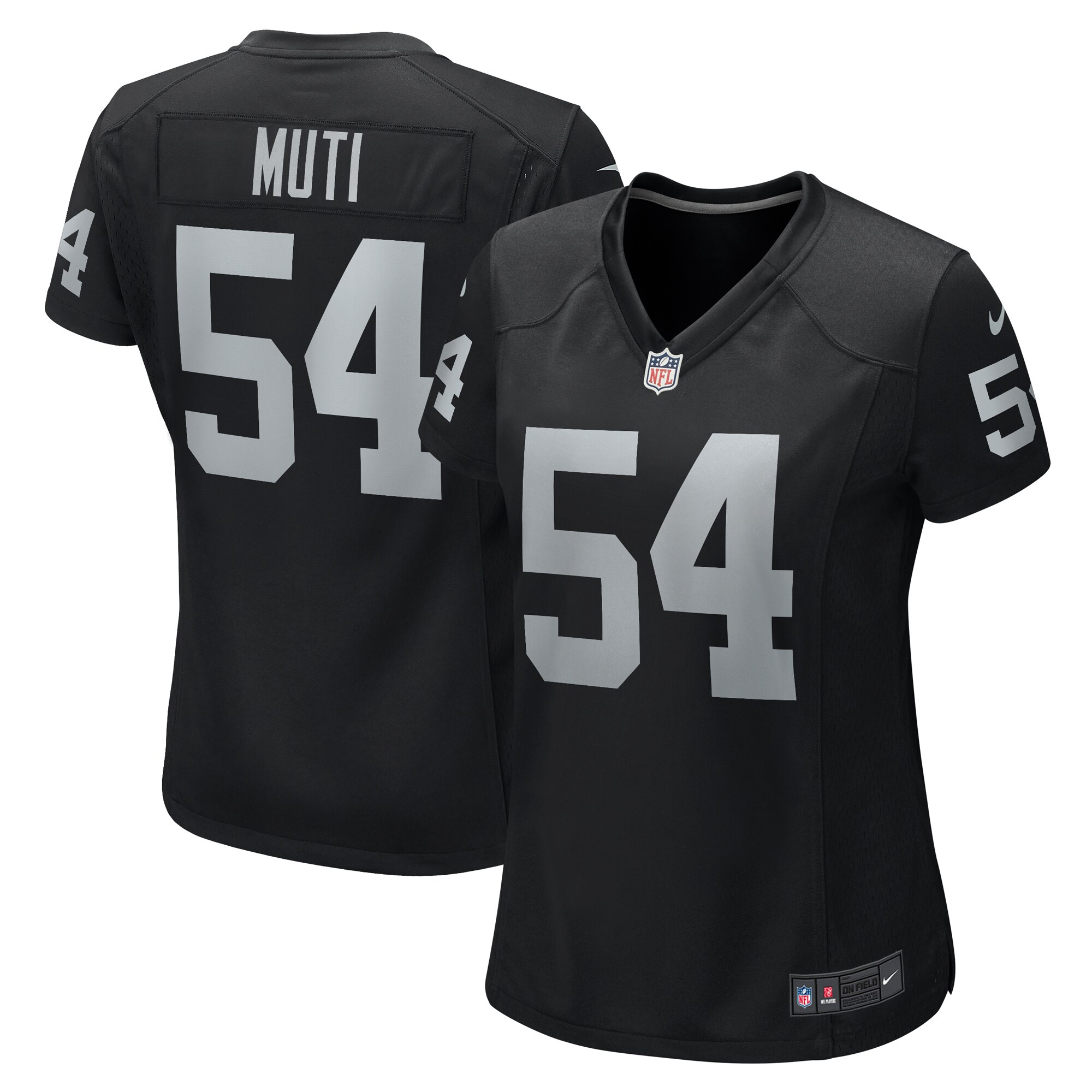 Women's Las Vegas Raiders Netane Muti Black Team Game Jersey JS5142 Saliibo