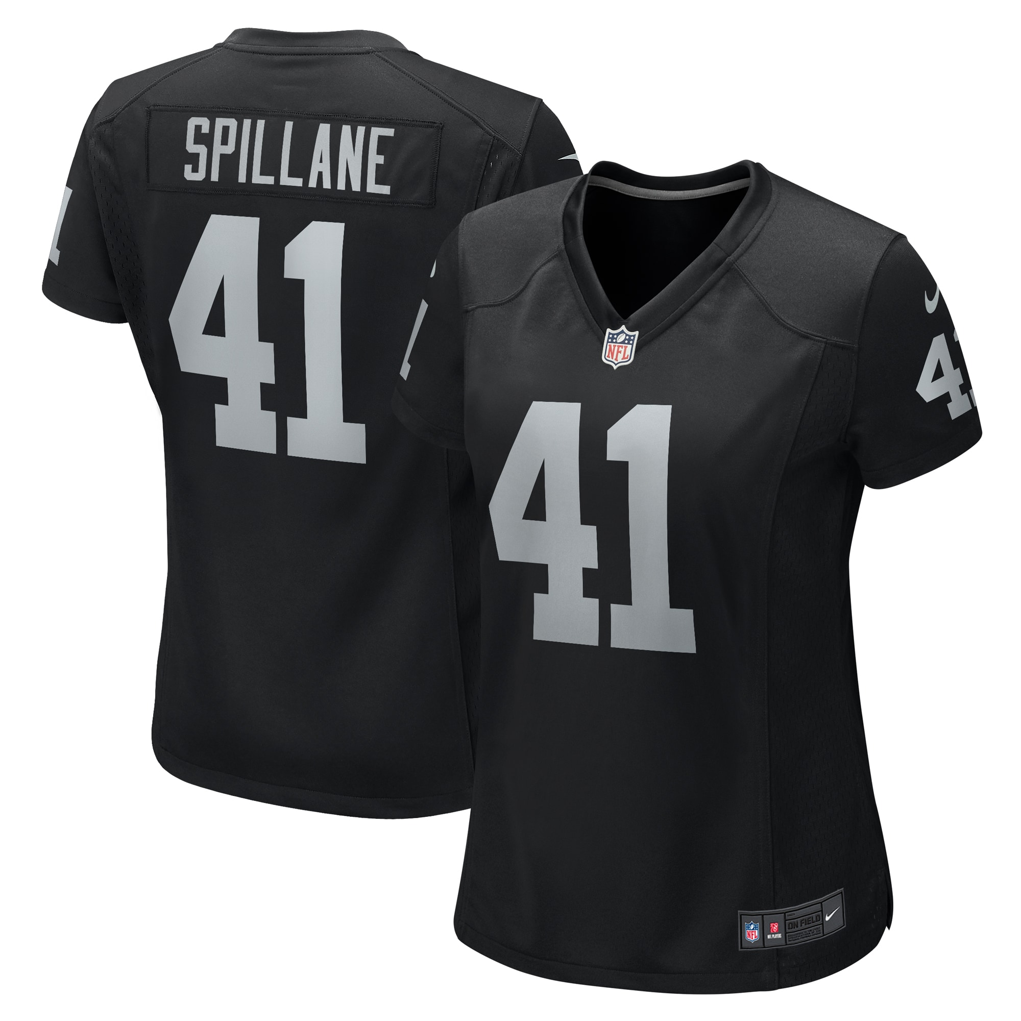 Women's Las Vegas Raiders Robert Spillane Black Game Player Jersey JS2502 Saliibo
