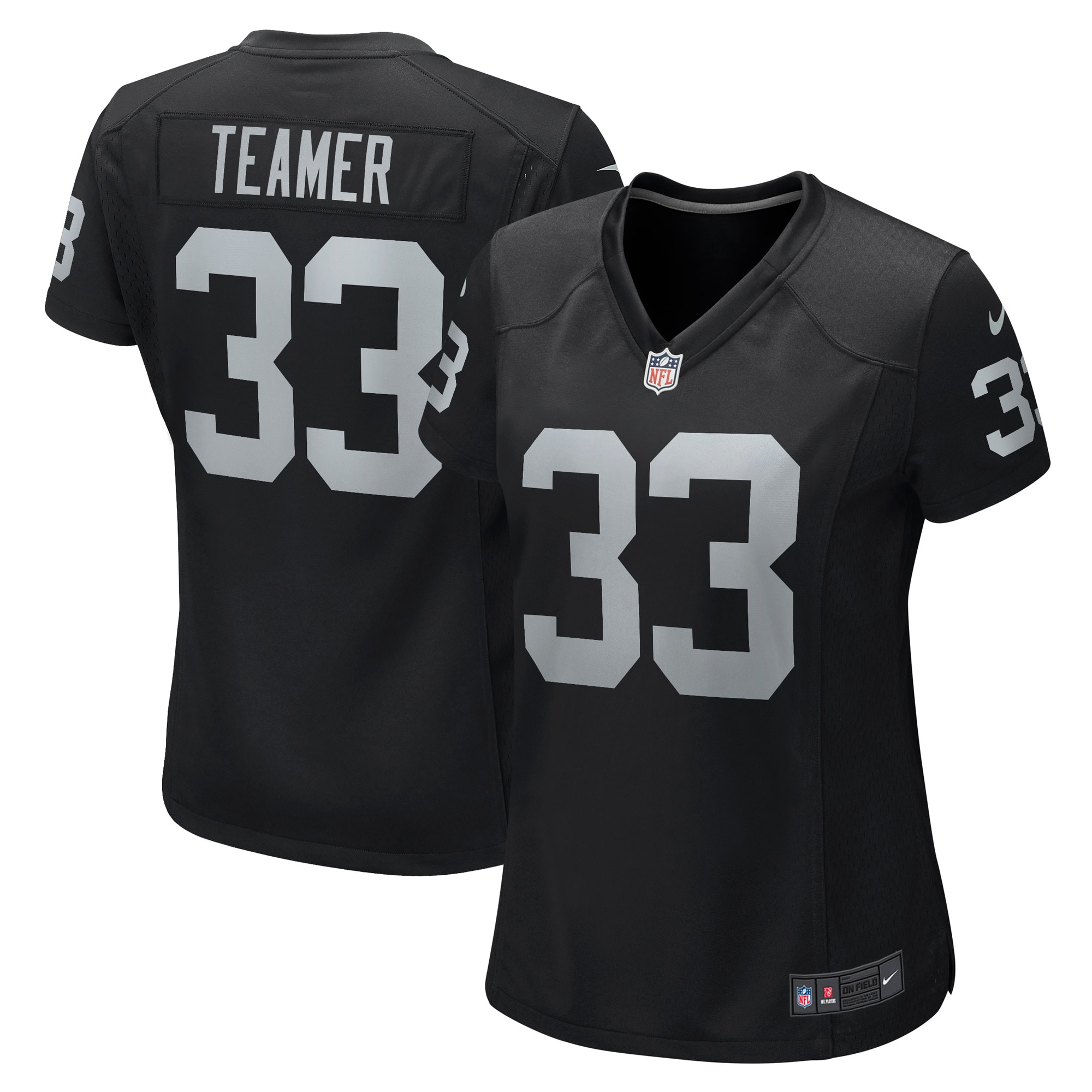 Women's Las Vegas Raiders Roderic Teamer Black Game Jersey JS5330 Saliibo