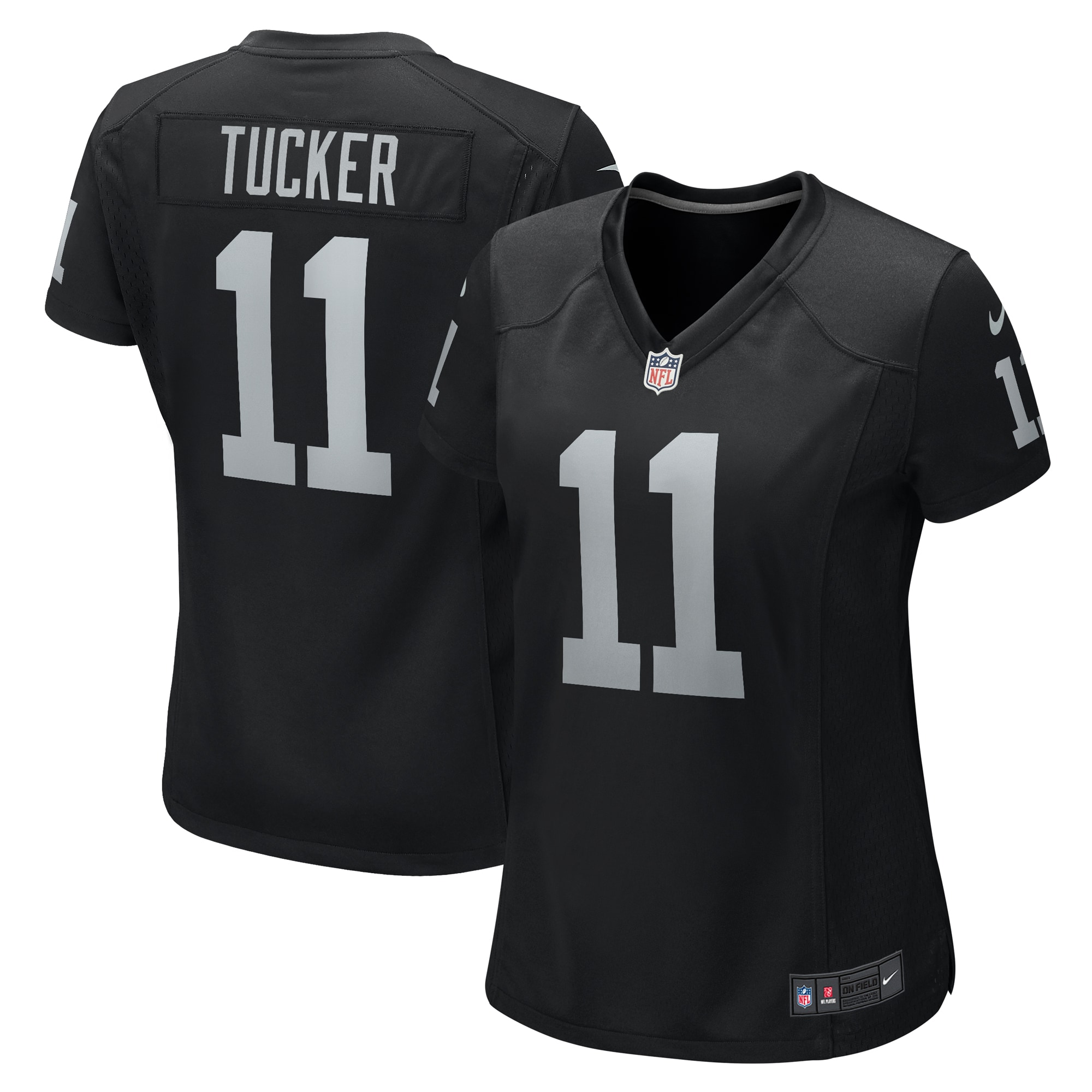 Women's Las Vegas Raiders Tre Tucker Black Team Game Jersey JS3986 Saliibo