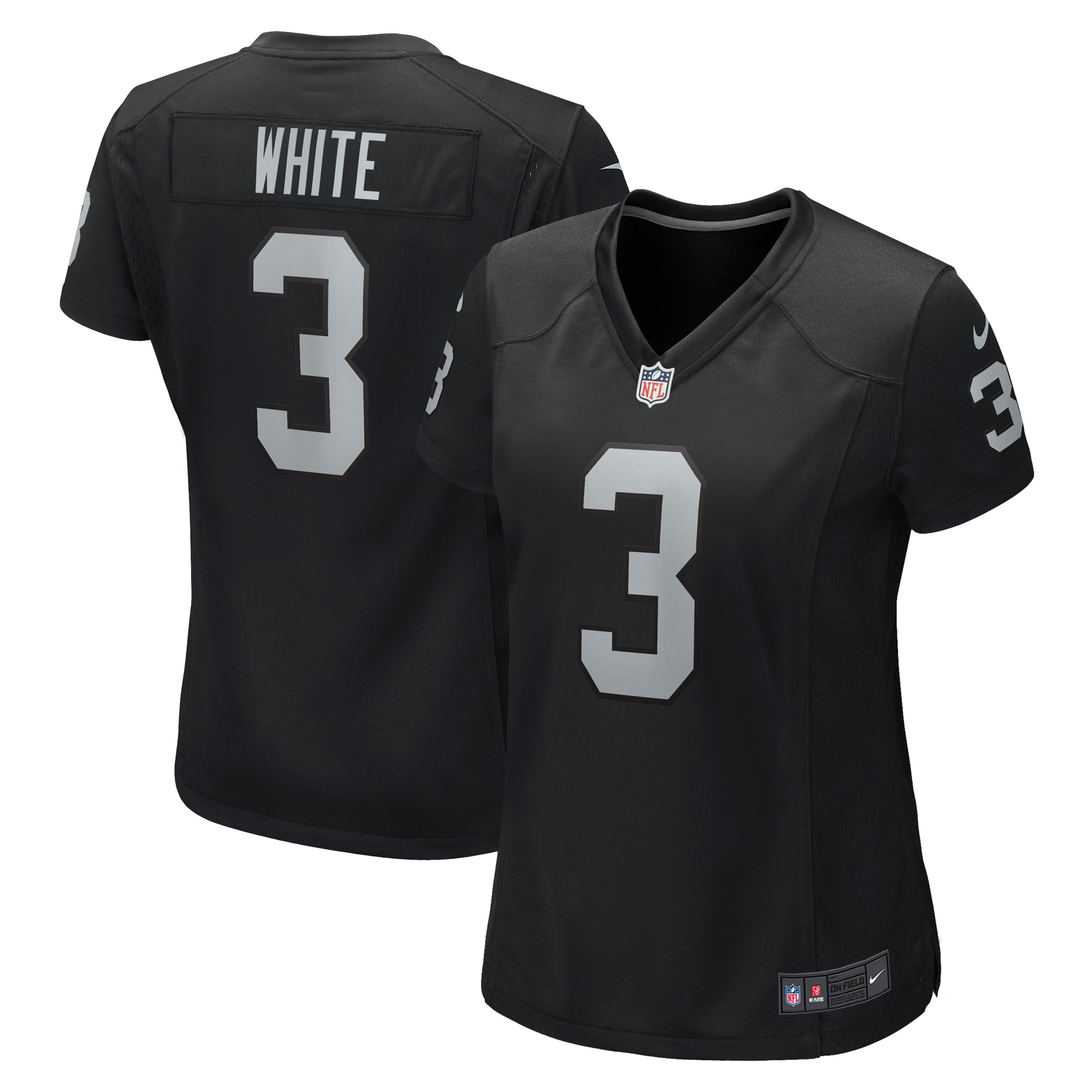 Women's Las Vegas Raiders Zamir White Black Game Jersey JS6386 Saliibo