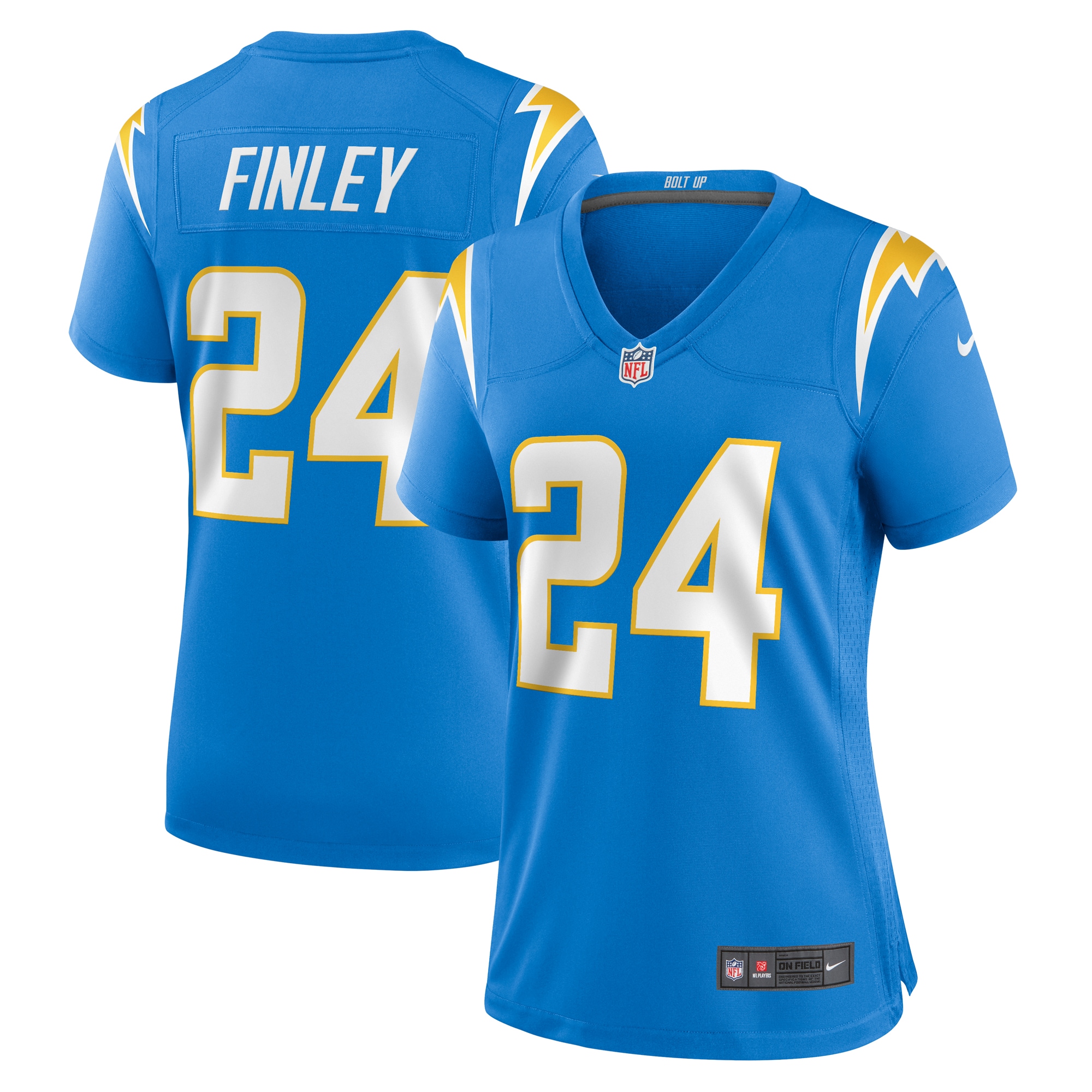 Women's Los Angeles Chargers AJ Finley Powder Blue Team Game Jersey JS1752 Saliibo