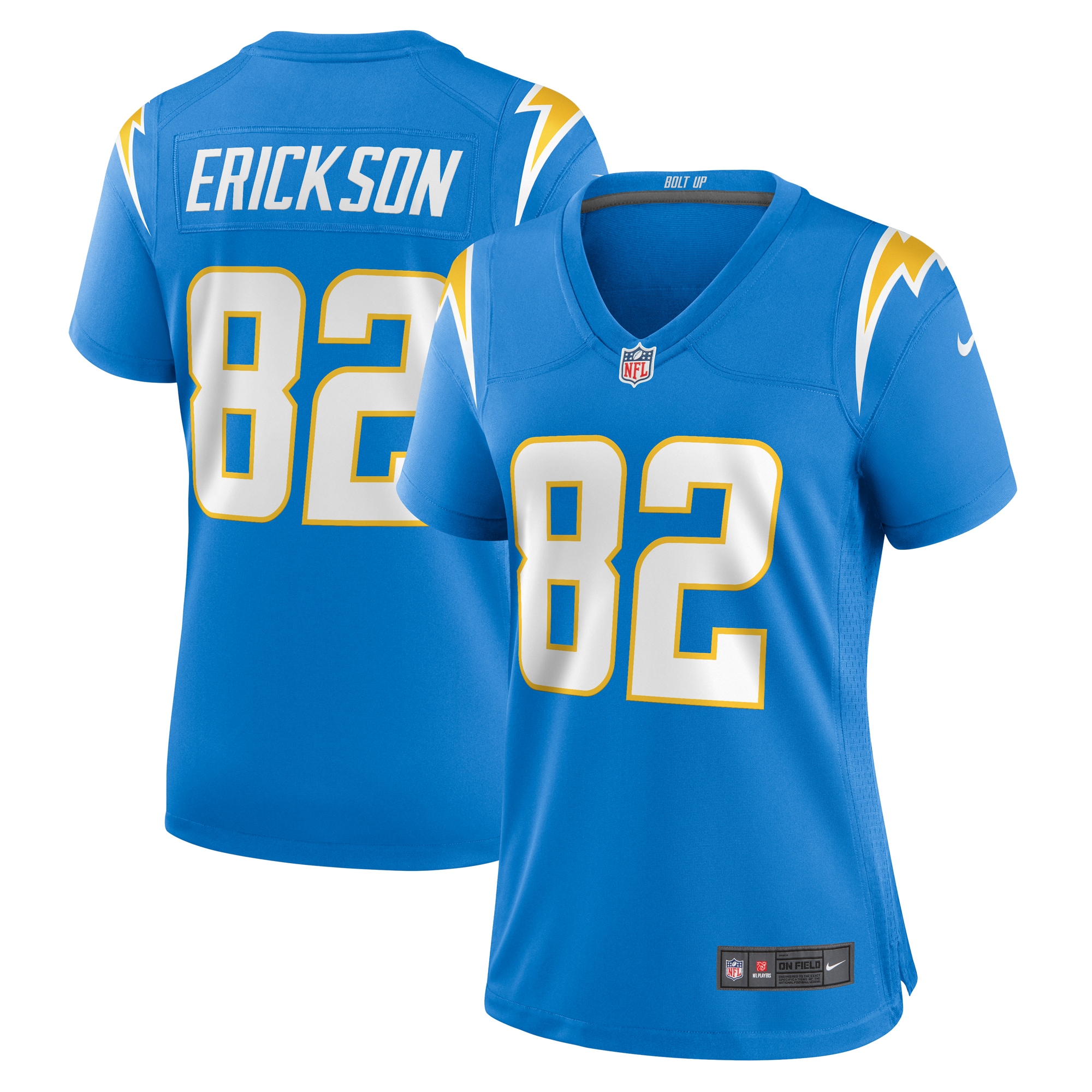 Women's Los Angeles Chargers Alex Erickson Powder Blue Team Game Jersey JS5118 Saliibo