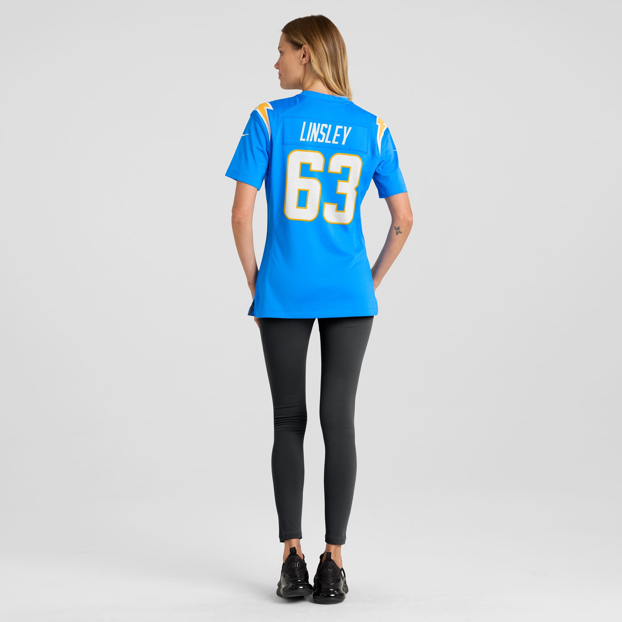 Women's Los Angeles Chargers Corey Linsley Powder Blue Game Player Jersey JS8154 Saliibo - Image 5