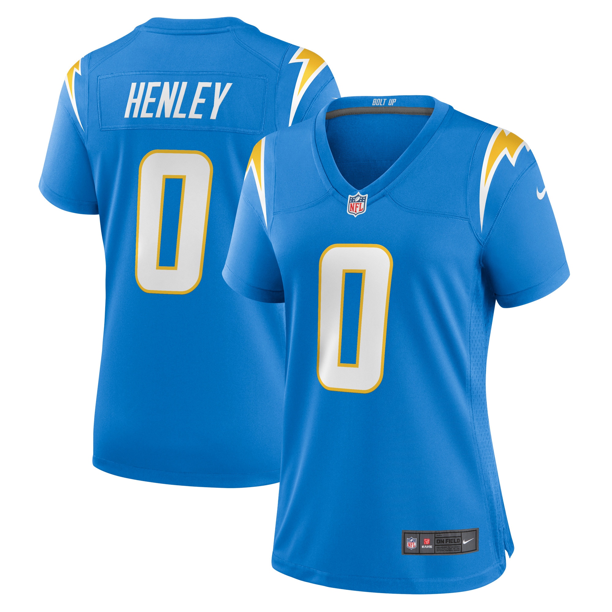 Women's Los Angeles Chargers Daiyan Henley Powder Blue Team Game Jersey JS7356 Saliibo