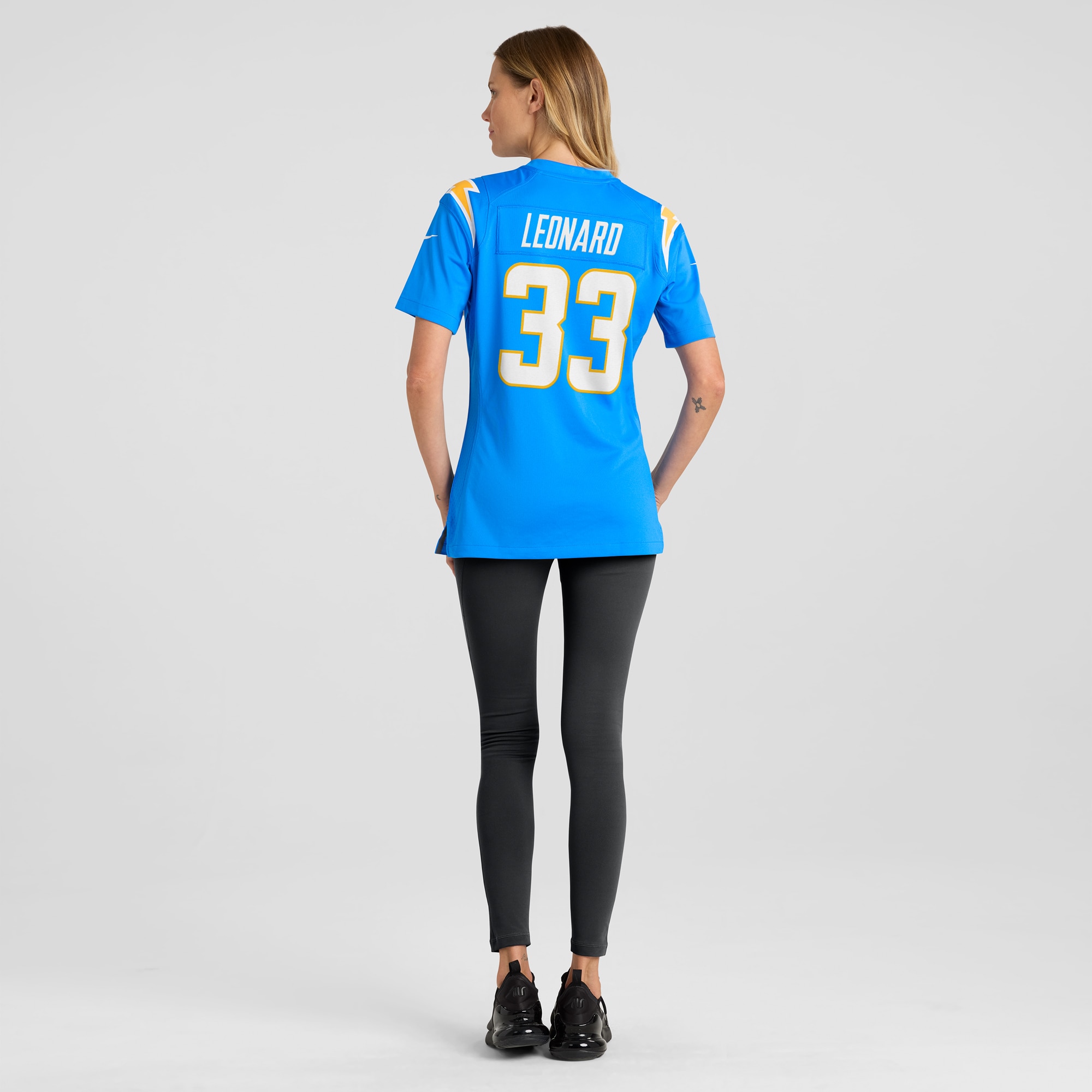 Women's Los Angeles Chargers Deane Leonard Powder Blue Game Player Jersey JS8888 Saliibo - Image 5