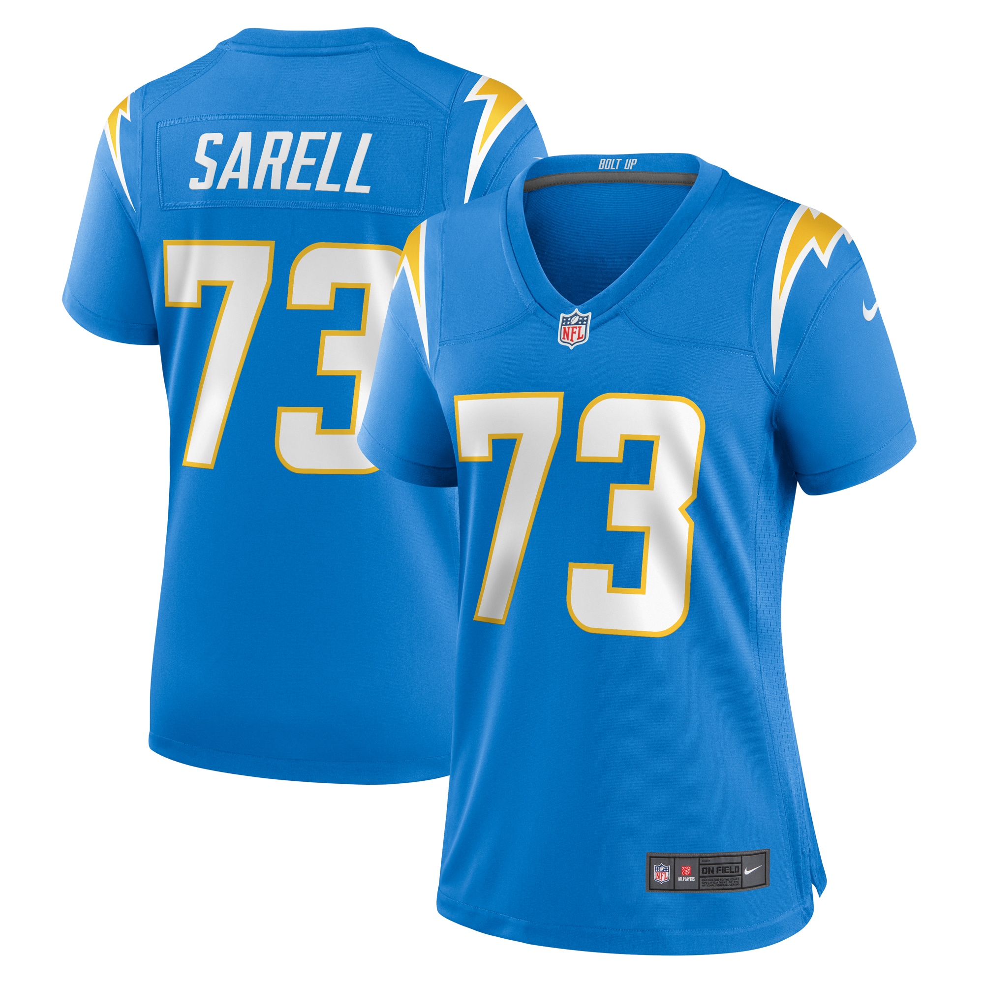 Women's Los Angeles Chargers Foster Sarell Powder Blue Game Player Jersey JS4716 Saliibo