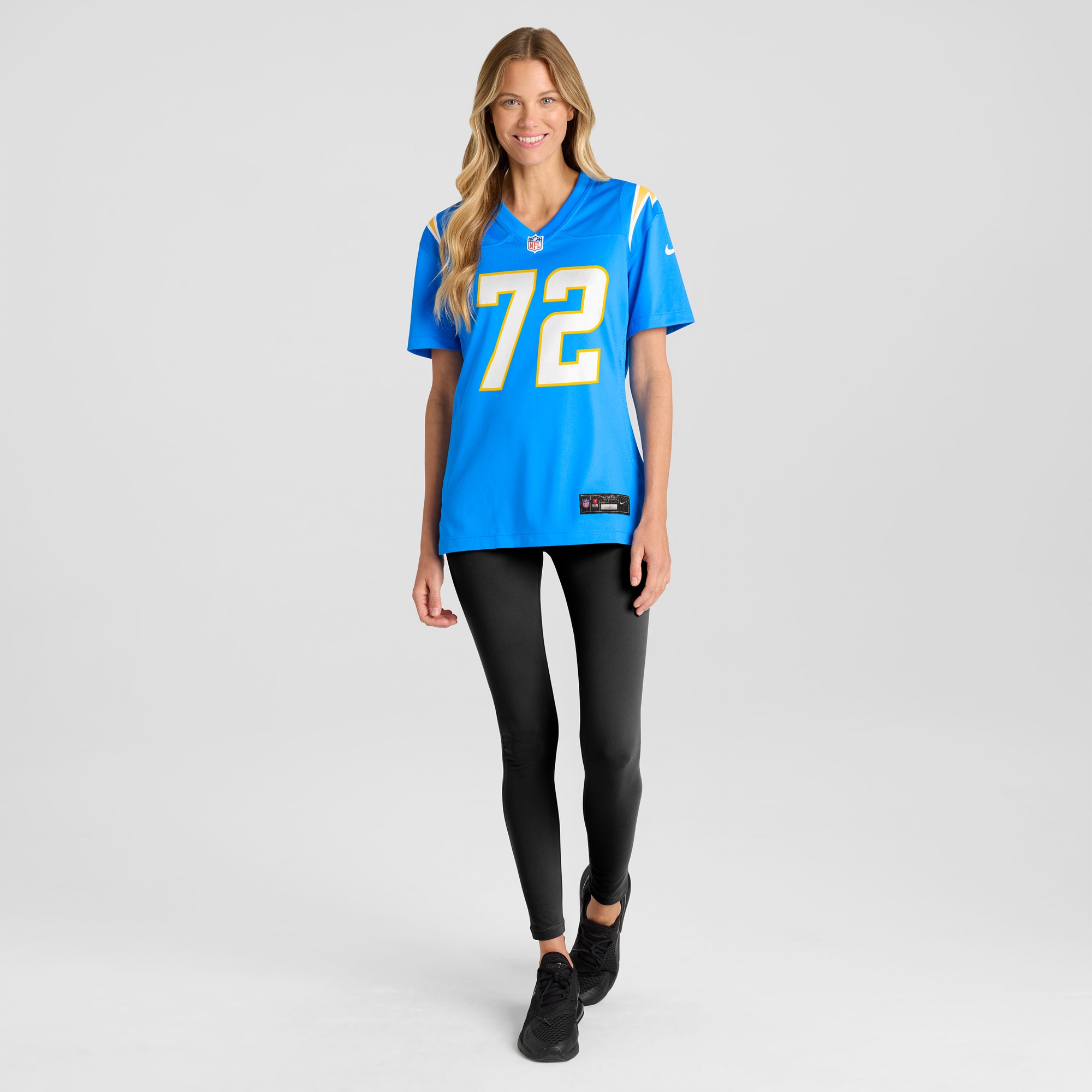 Women's Los Angeles Chargers Jerrod Clark Powder Blue Team Game Jersey JS9848 Saliibo - Image 4