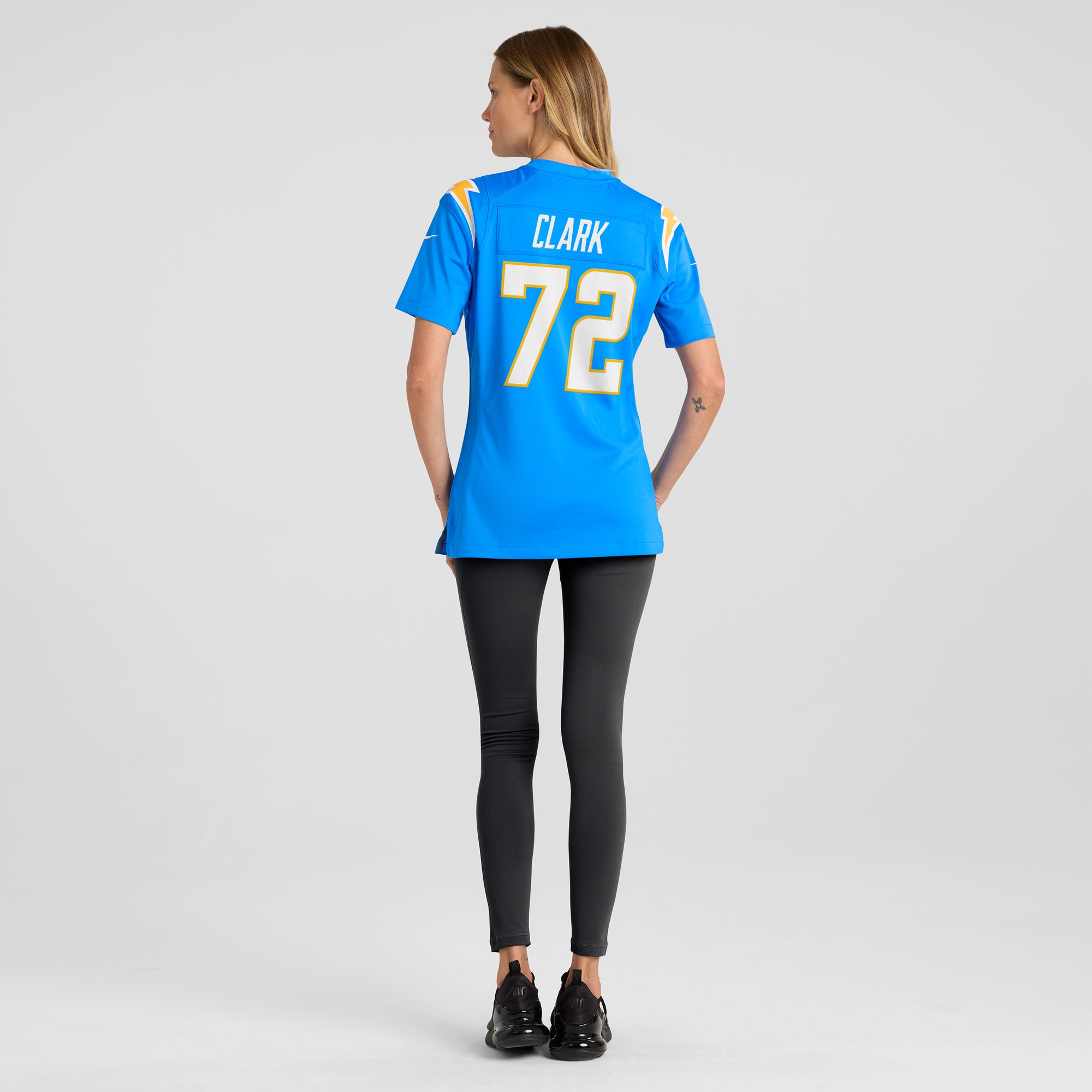 Women's Los Angeles Chargers Jerrod Clark Powder Blue Team Game Jersey JS9848 Saliibo - Image 5