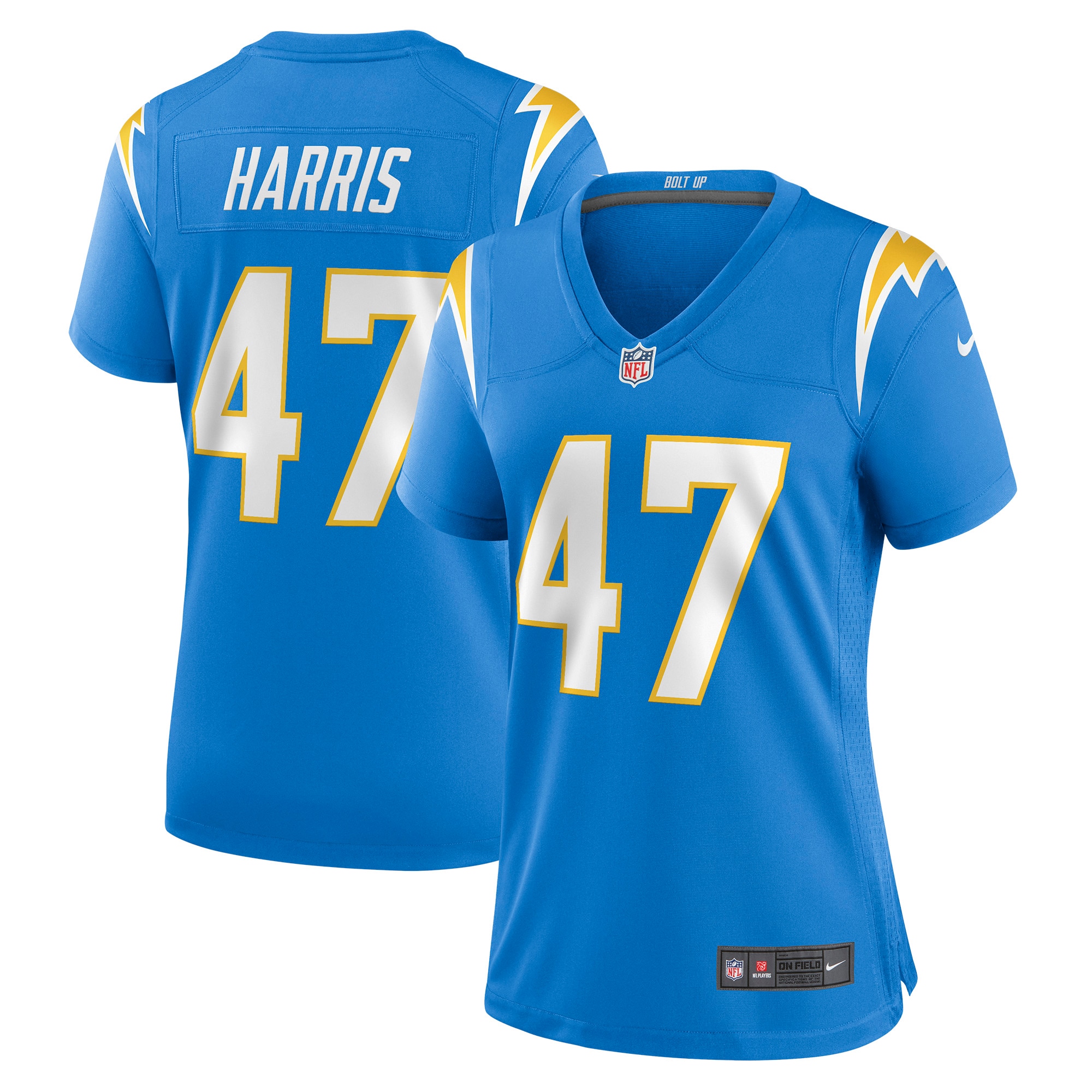Women's Los Angeles Chargers Josh Harris Powder Blue Game Jersey JS4556 Saliibo