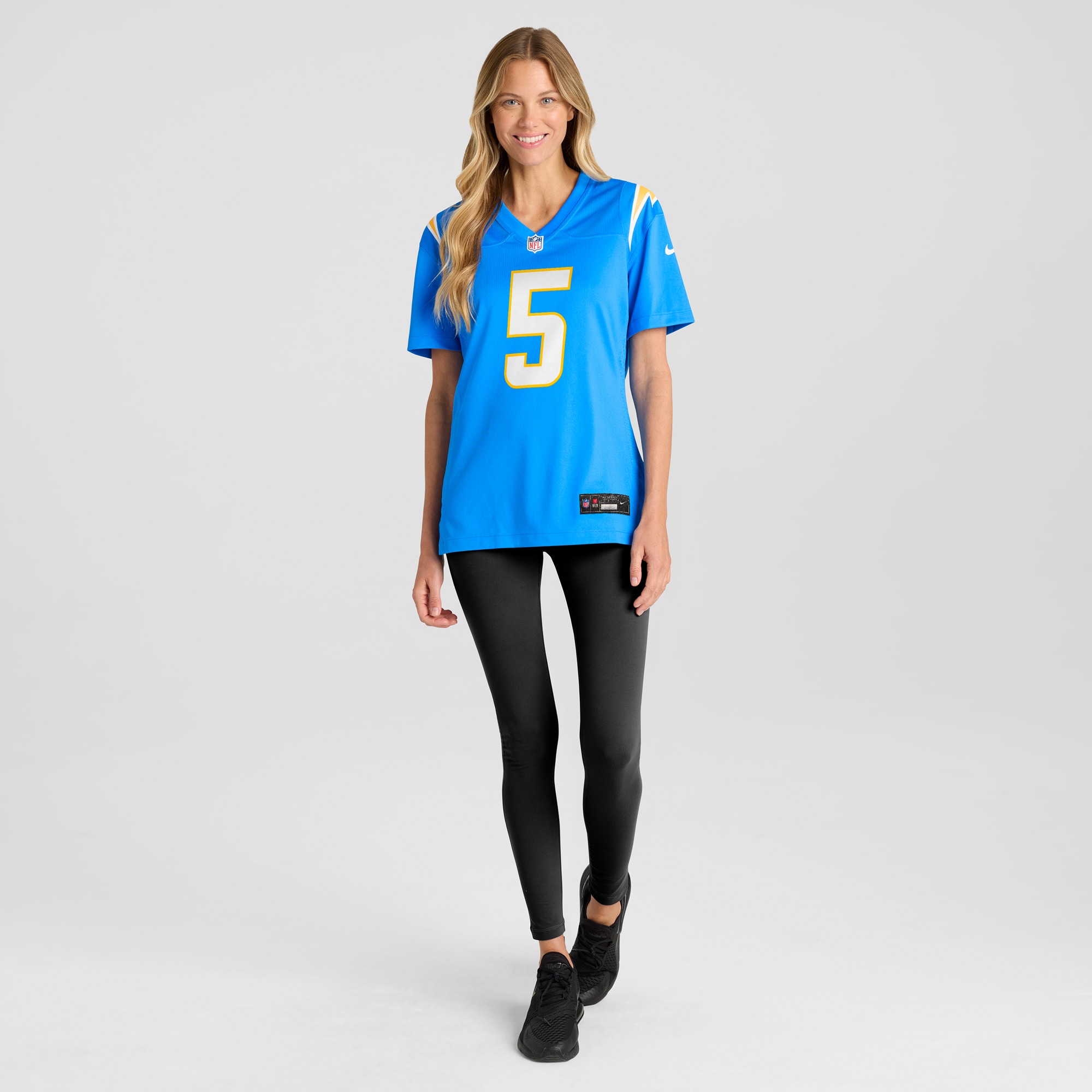 Women's Los Angeles Chargers Joshua Palmer Powder Blue Game Player Jersey JS8668 Saliibo - Image 4