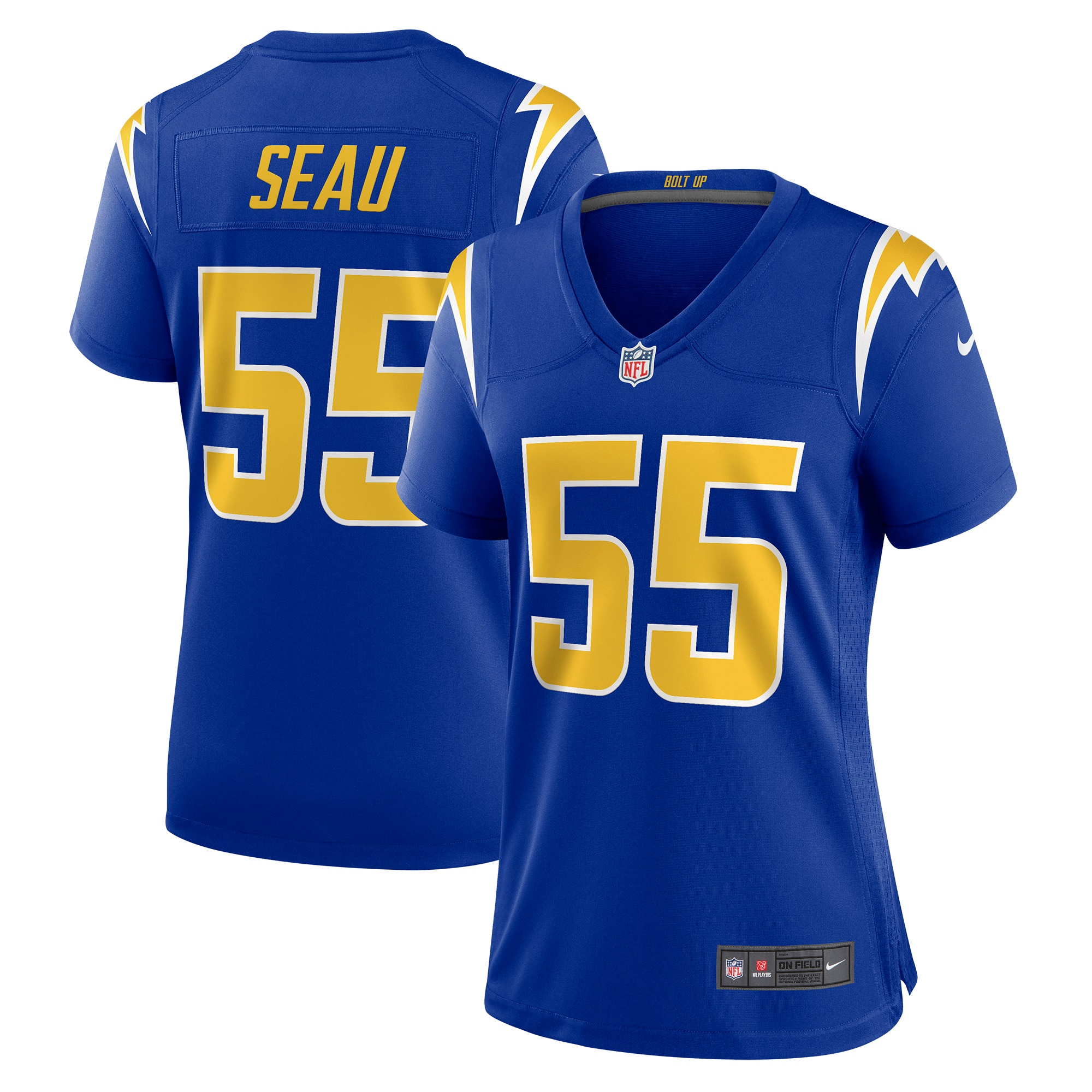 Women's Los Angeles Chargers Junior Seau Royal Retired Game Jersey JS3671 Saliibo
