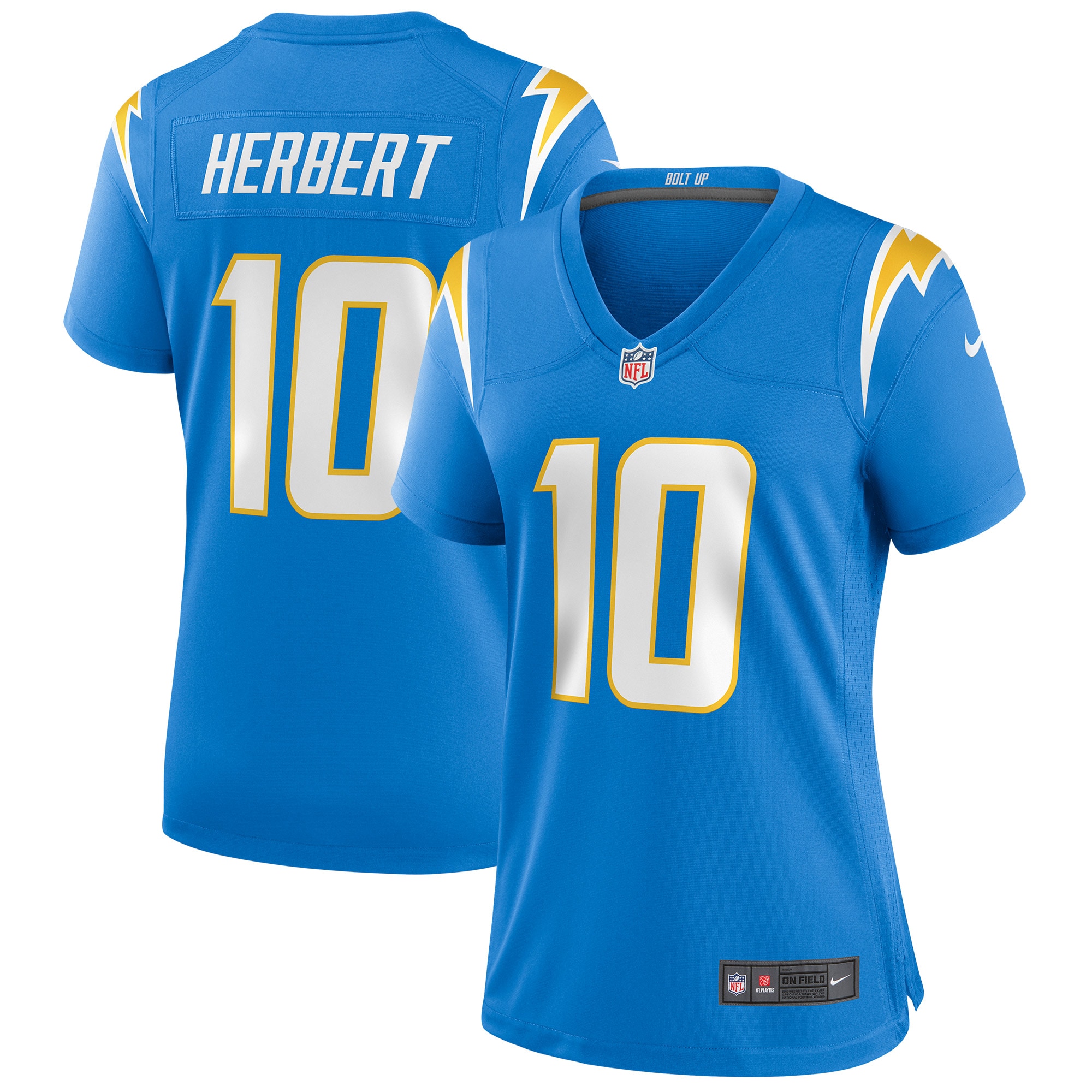 Women's Los Angeles Chargers Justin Herbert Powder Blue Game Jersey JS1683 Saliibo