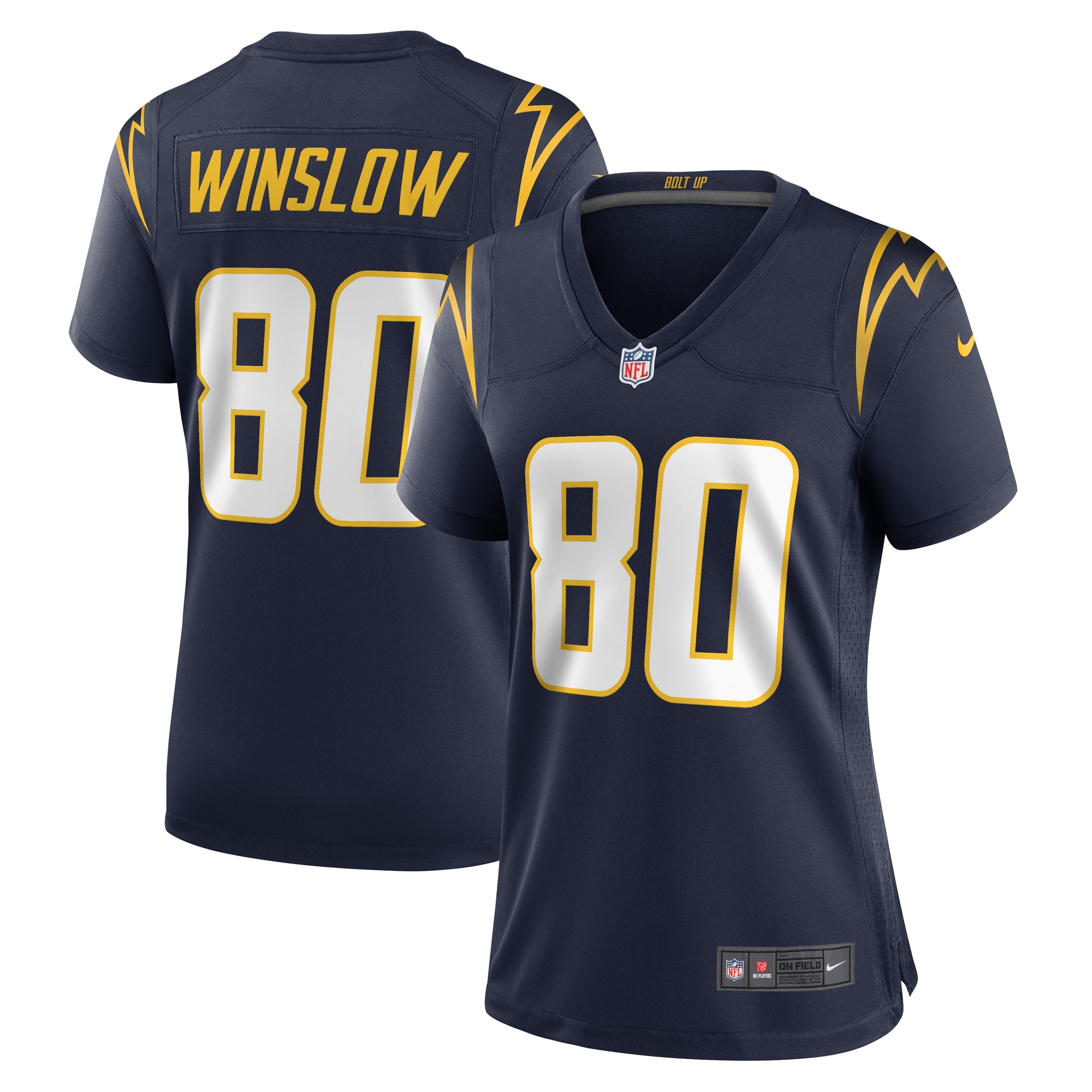 Women's Los Angeles Chargers Kellen Winslow Navy Retired Player Jersey JS4303 Saliibo