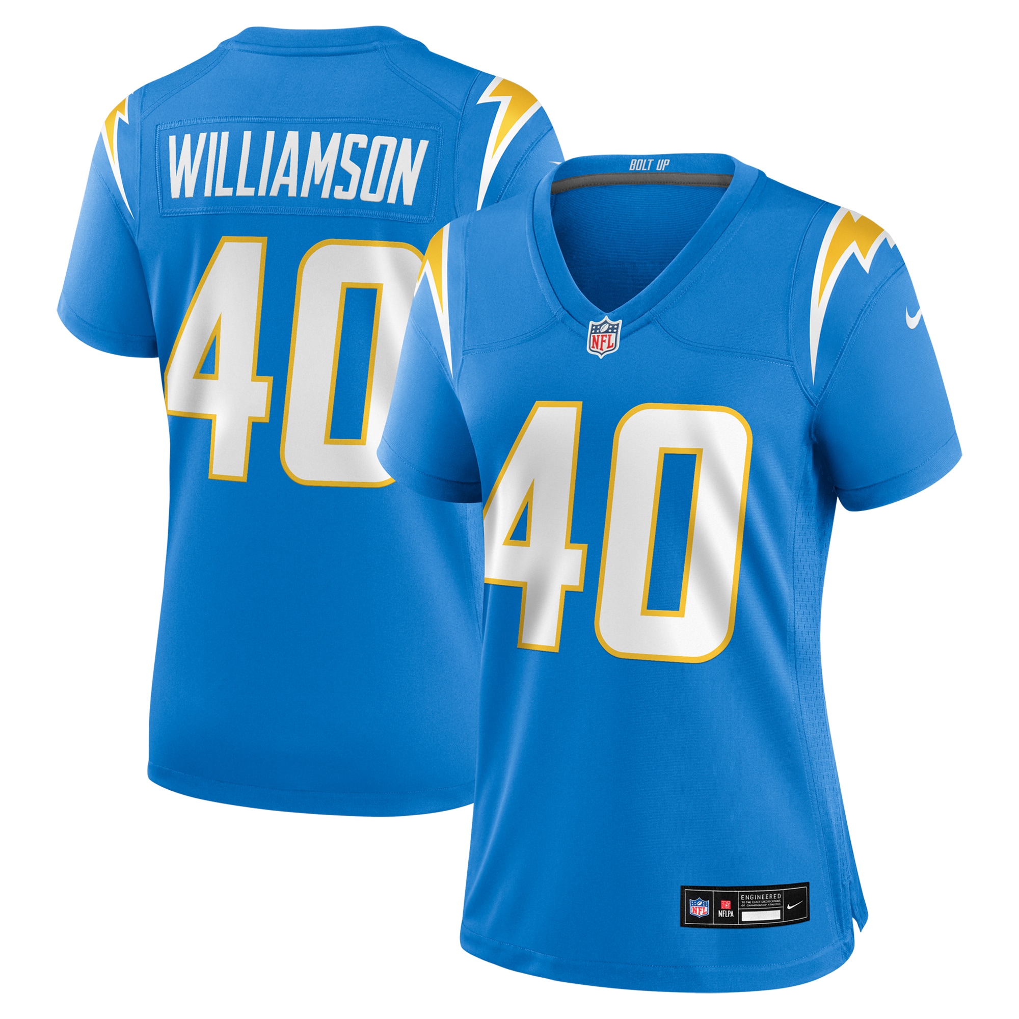 Women's Los Angeles Chargers Kendall Williamson Powder Blue Game Jersey JS4159 Saliibo