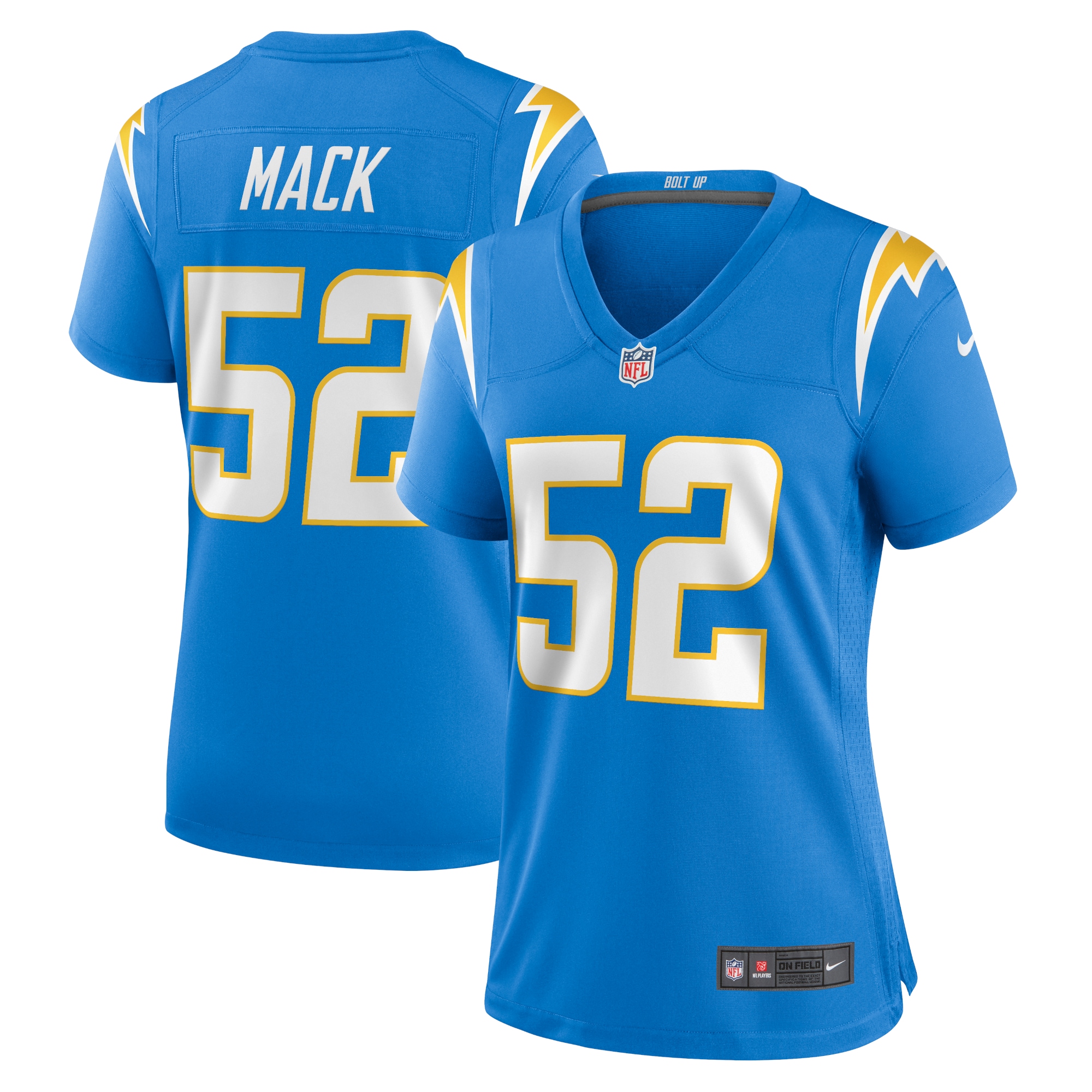 Women's Los Angeles Chargers Khalil Mack Powder Blue Player Jersey JS5613 Saliibo