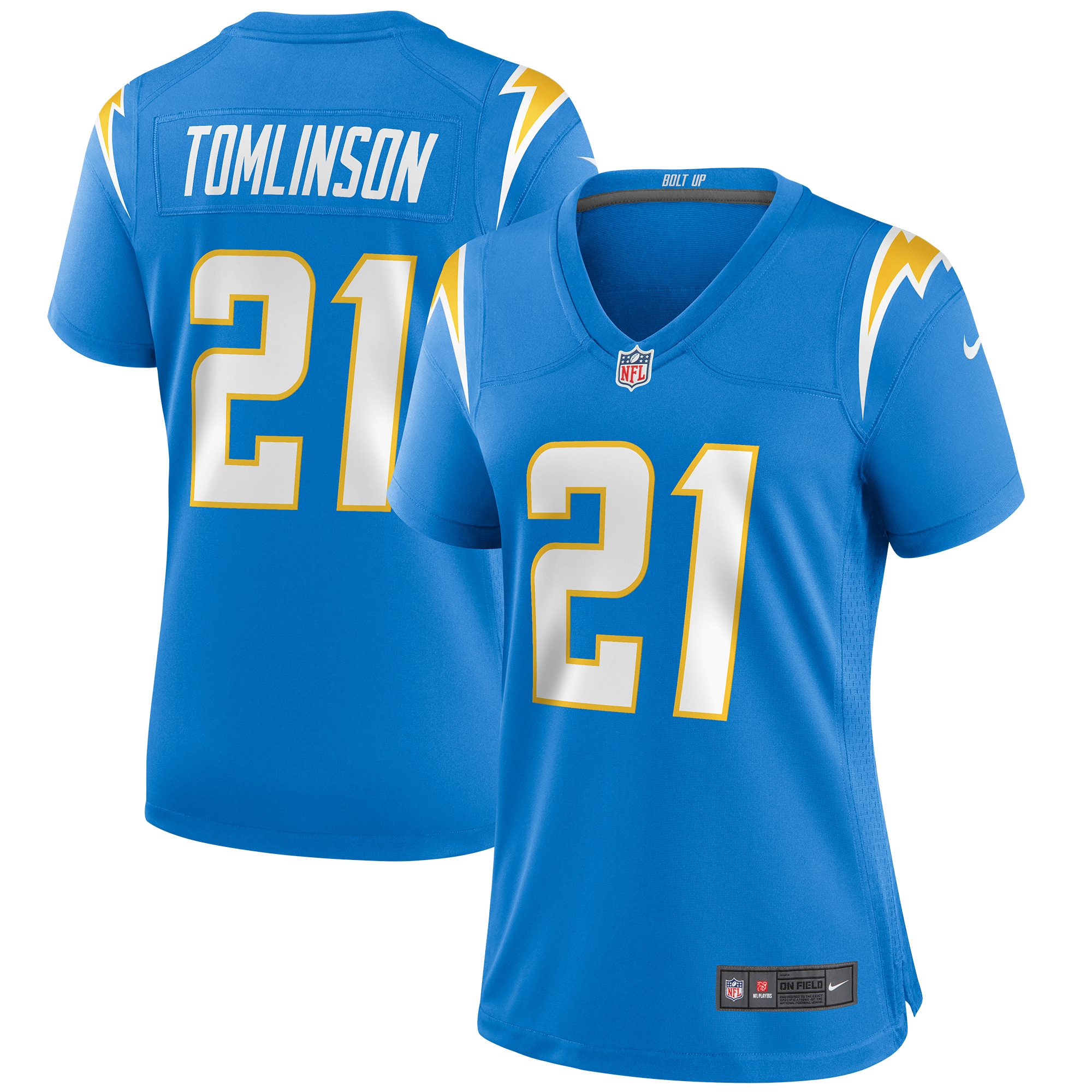 Women's Los Angeles Chargers LaDainian Tomlinson Powder Blue Game Retired Player Jersey JS8051 Saliibo
