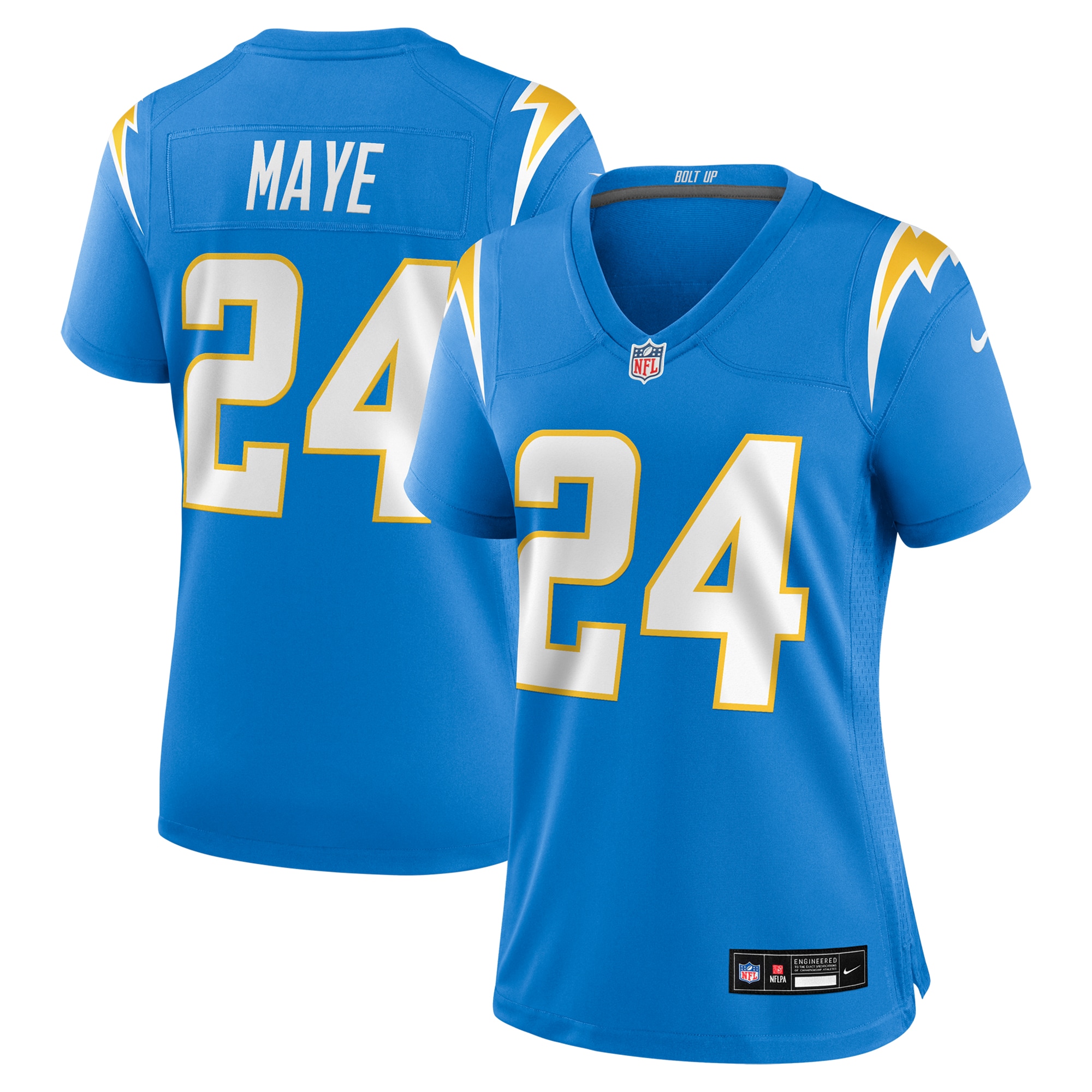 Women's Los Angeles Chargers Marcus Maye Powder Blue Team Game Jersey JS1286 Saliibo