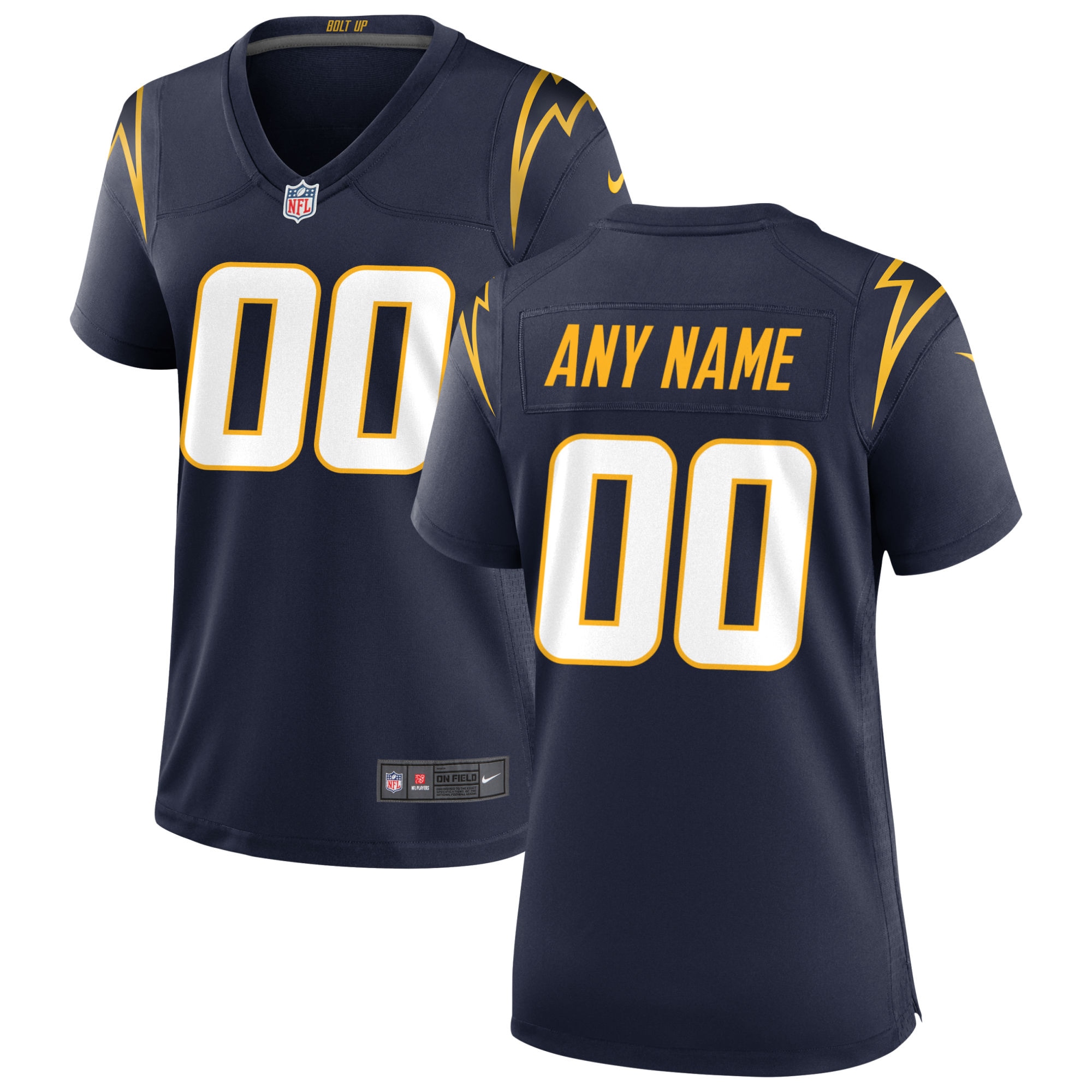 Women's Los Angeles Chargers Navy Alternate Custom Game Jersey JS2924 Saliibo