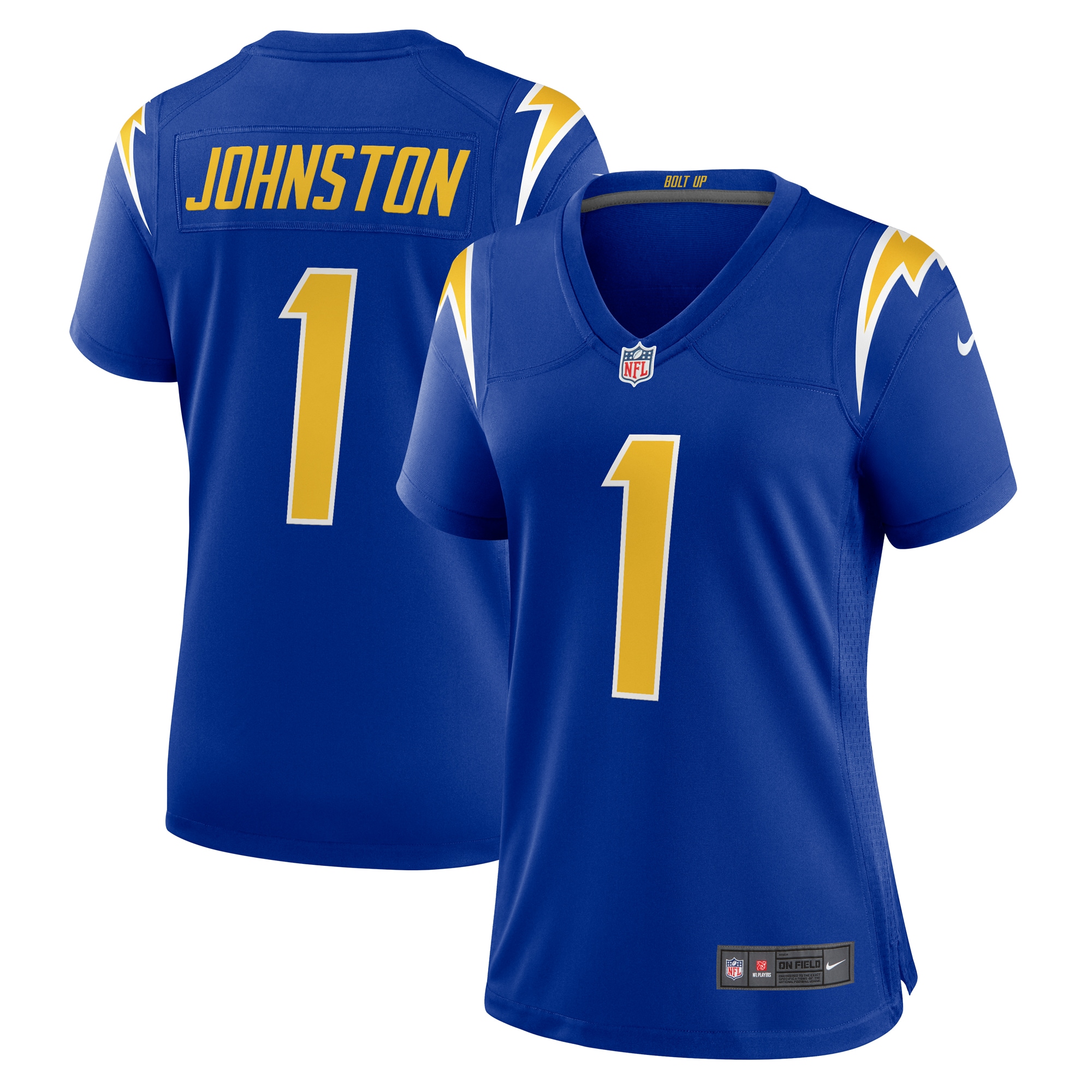 Women's Los Angeles Chargers Quentin Johnston Royal Alternate Game Jersey JS6735 Saliibo