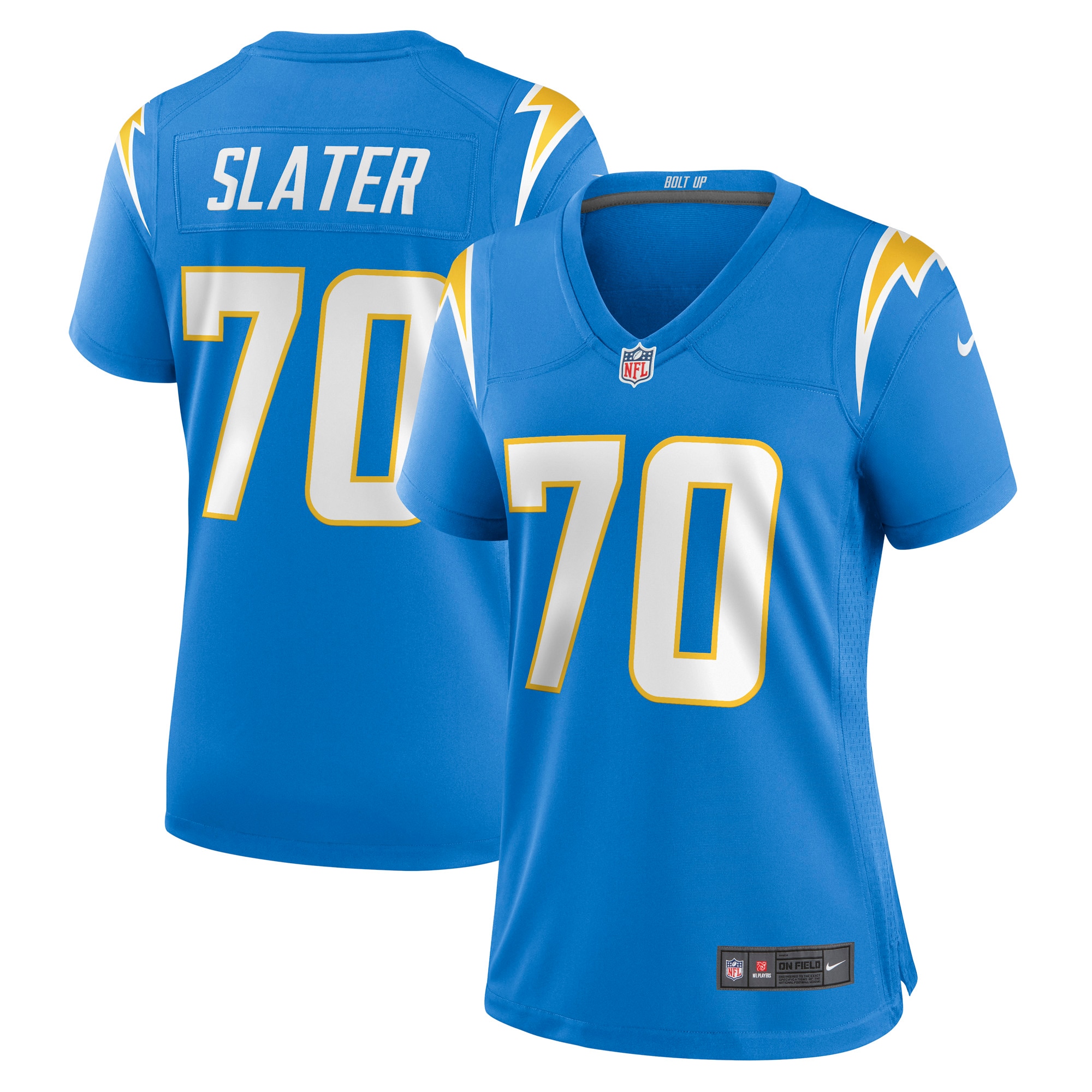 Women's Los Angeles Chargers Rashawn Slater Powder Blue Game Jersey JS6093 Saliibo