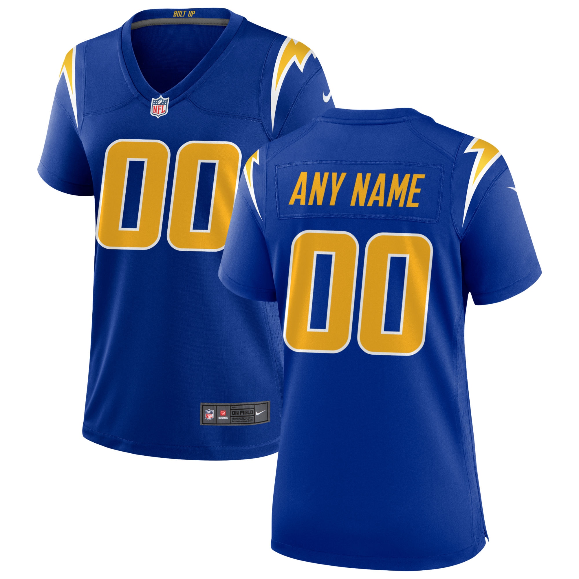 Women's Los Angeles Chargers Royal Alternate Custom Game Jersey JS6768 Saliibo