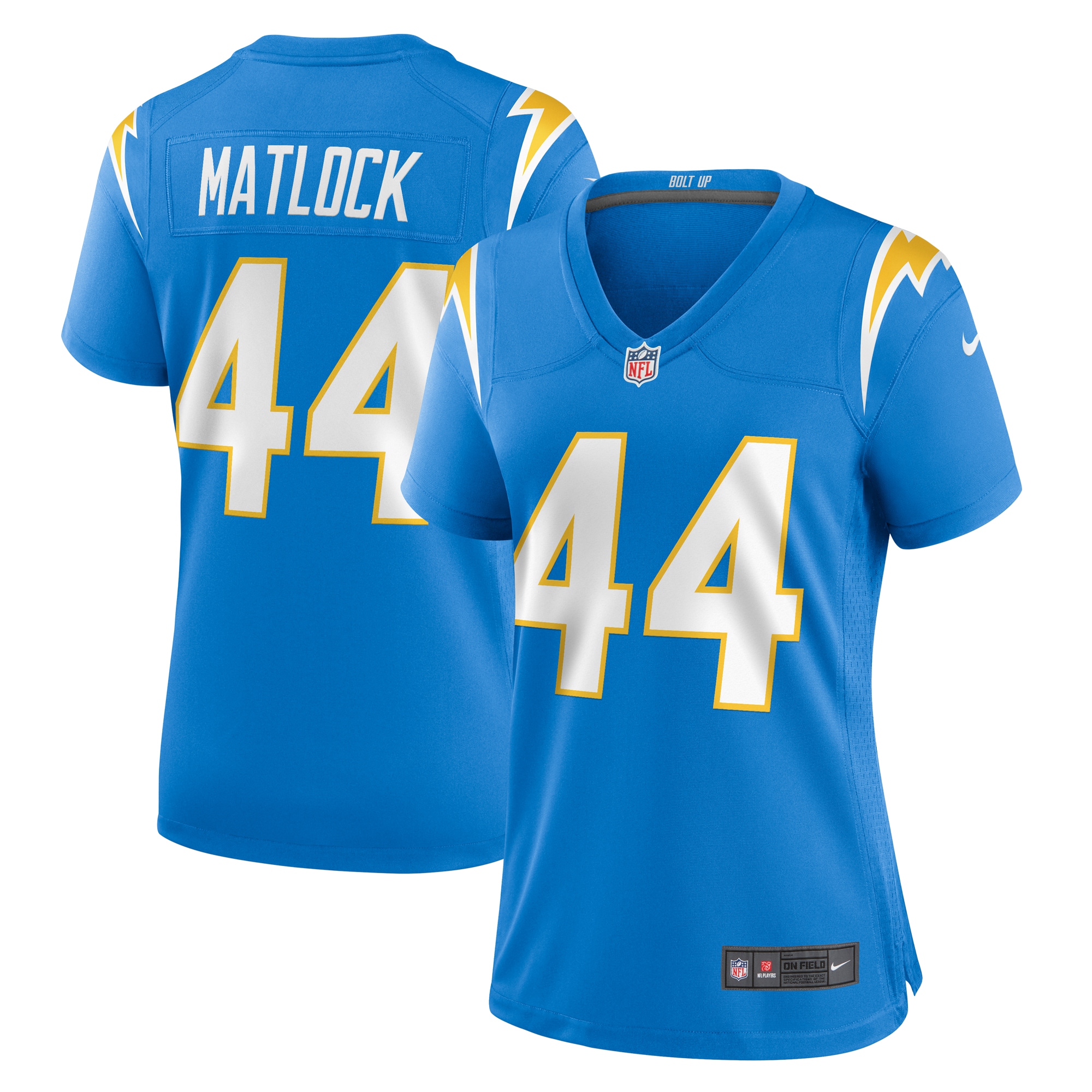 Women's Los Angeles Chargers Scott Matlock Powder Blue Game Jersey JS8498 Saliibo