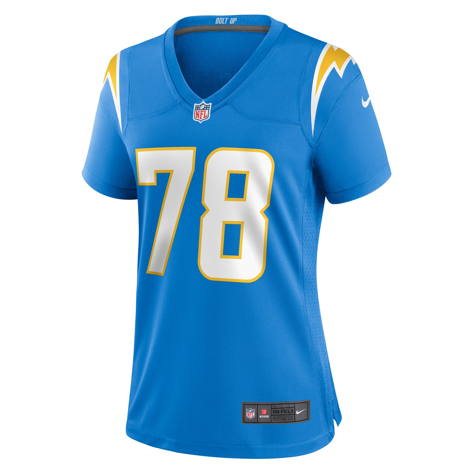 Women's Los Angeles Chargers Zack Bailey Powder Blue Player Game Jersey JS2635 Saliibo