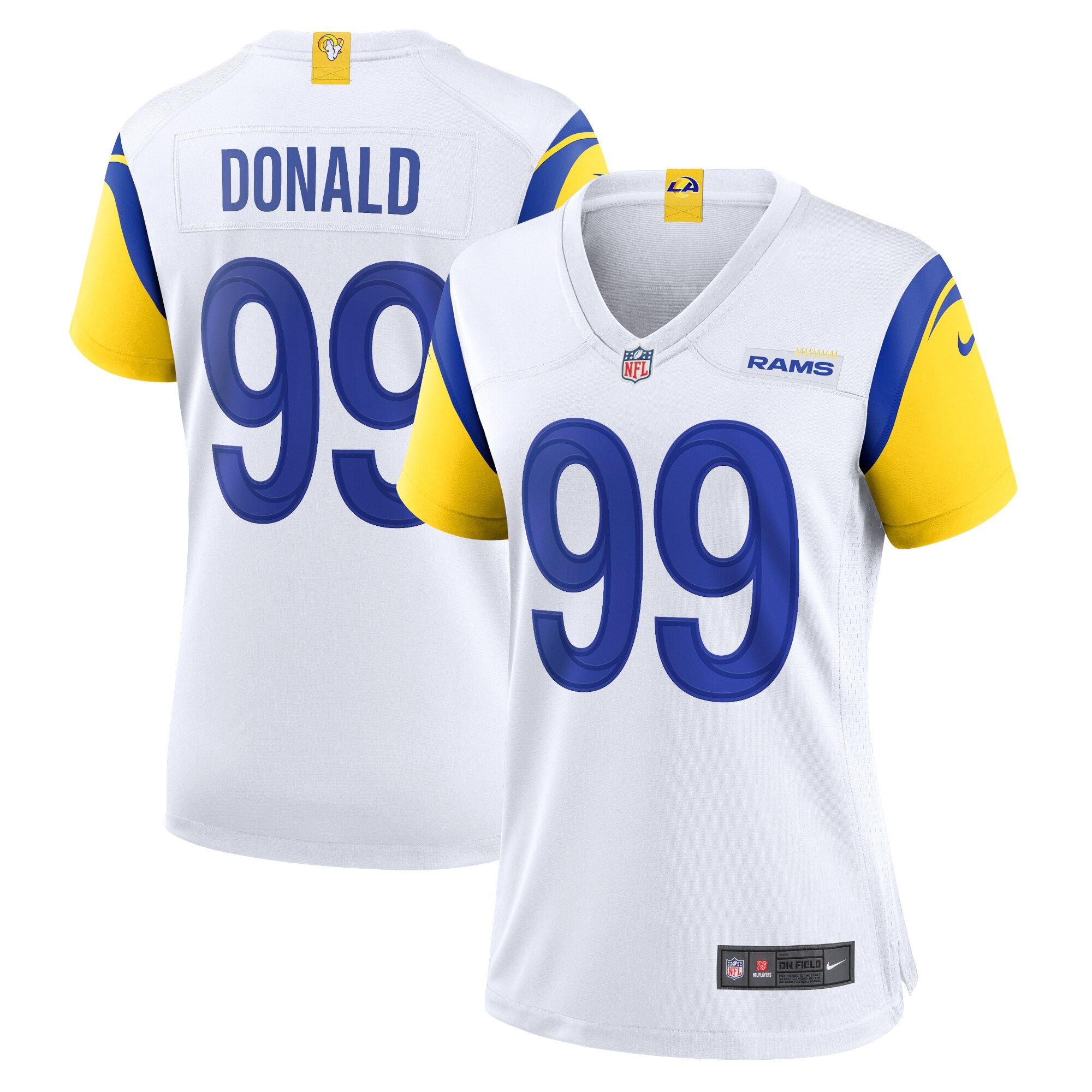 Women's Los Angeles Rams Aaron Donald White Player Jersey JS9533 Saliibo