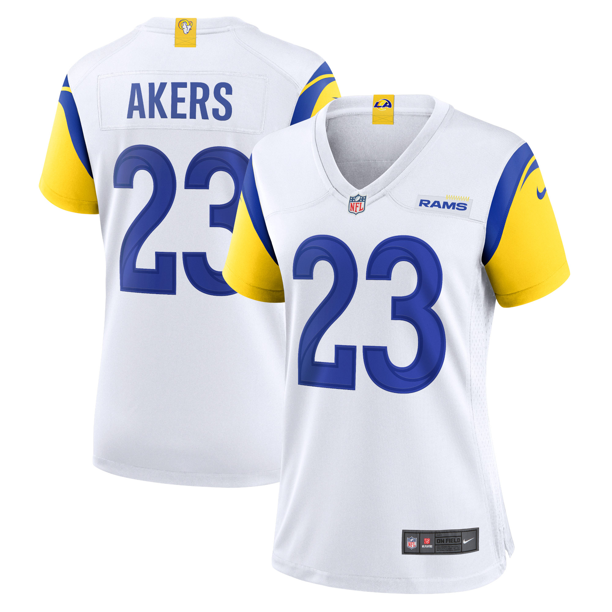 Women's Los Angeles Rams Cam Akers White Game Jersey JS8957 Saliibo