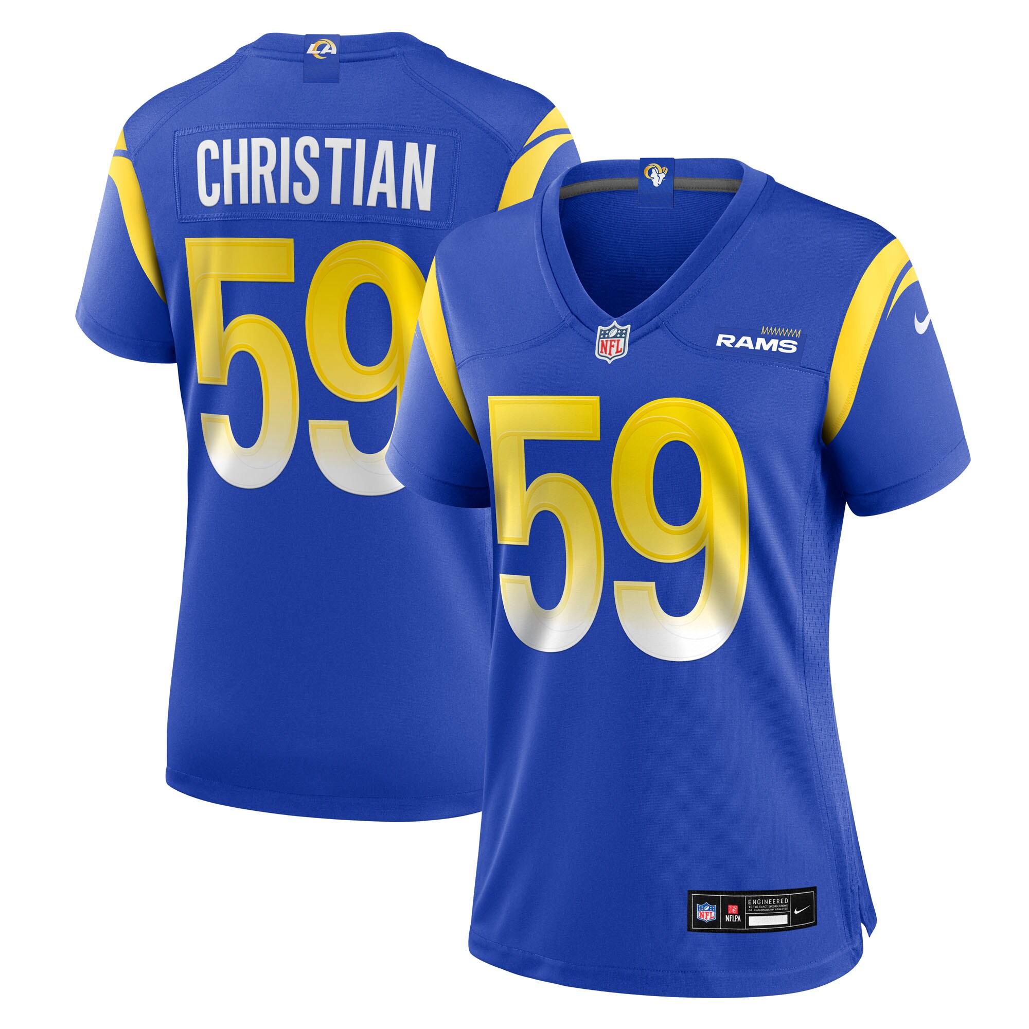 Women's Los Angeles Rams Geron Christian Royal Team Game Jersey JS9104 Saliibo