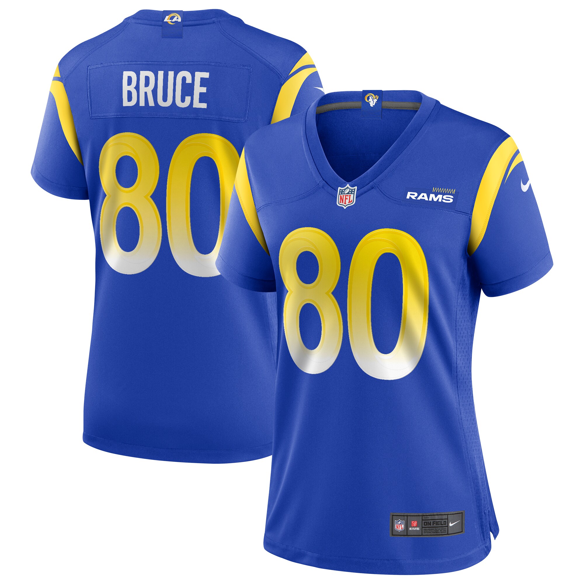 Women's Los Angeles Rams Isaac Bruce Royal Game Retired Player Jersey JS7118 Saliibo