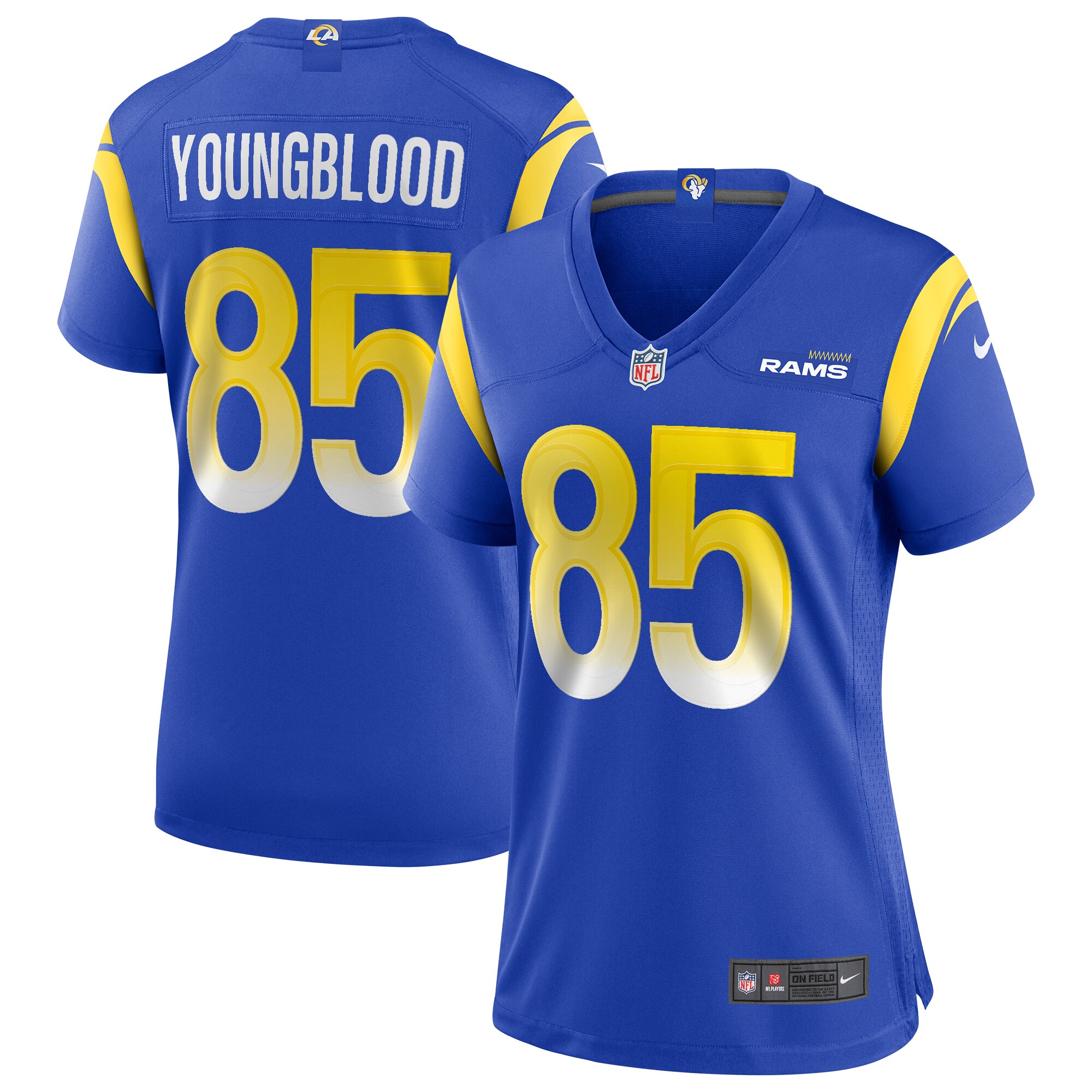 Women's Los Angeles Rams Jack Youngblood Royal Game Retired Player Jersey JS7152 Saliibo