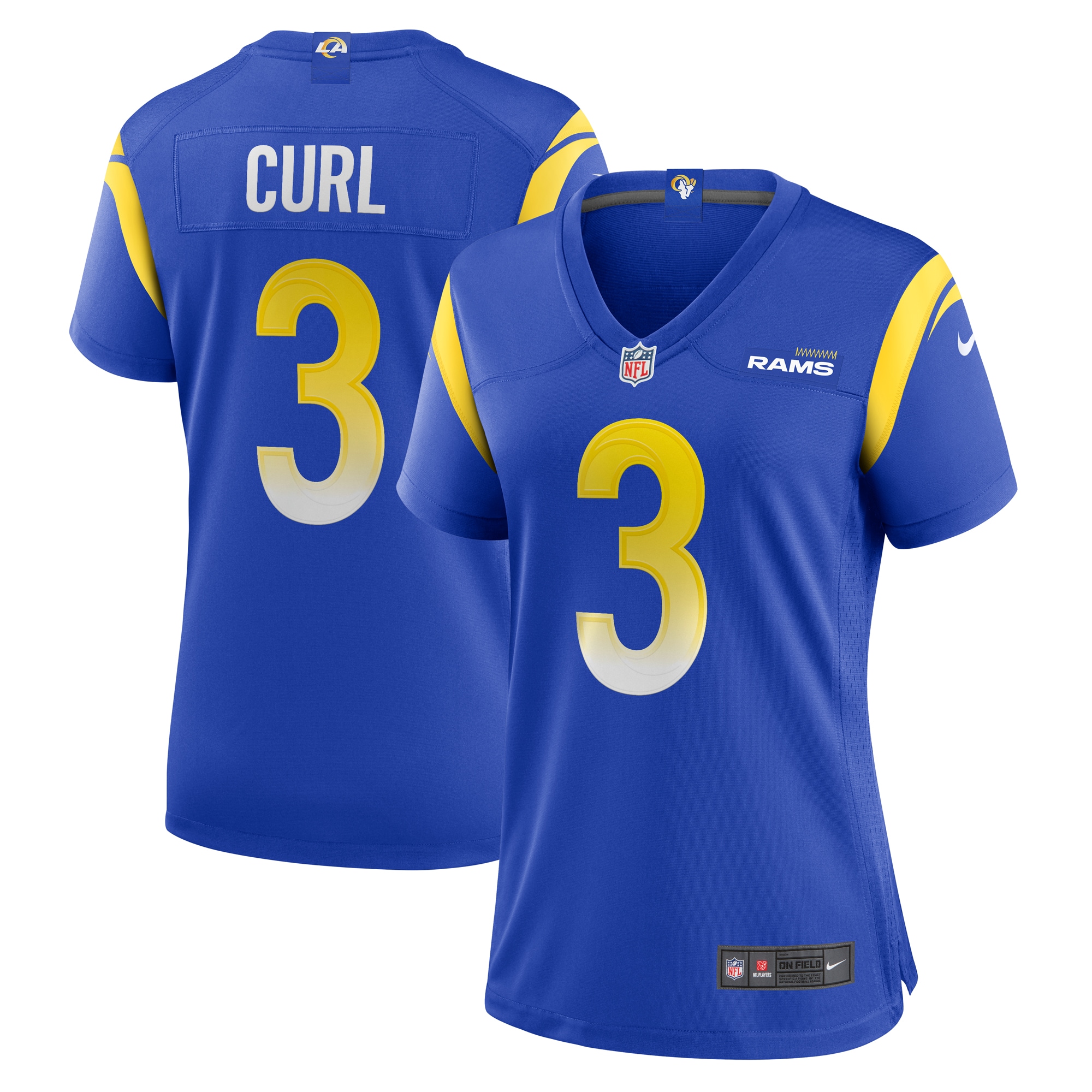 Women's Los Angeles Rams Kamren Curl Royal Team Game Jersey JS2217 Saliibo