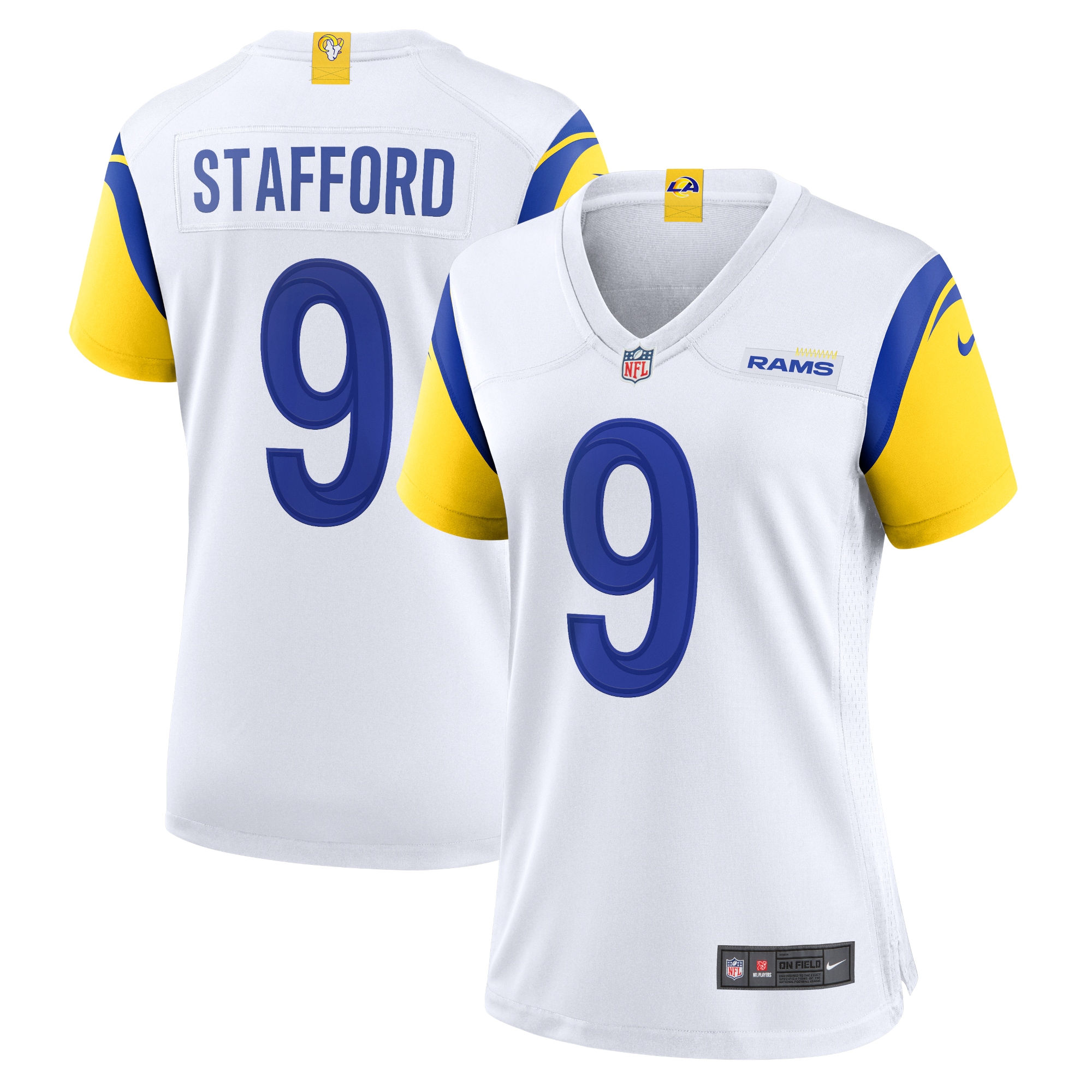 Women's Los Angeles Rams Matthew Stafford White Alternate Game Jersey JS5650 Saliibo