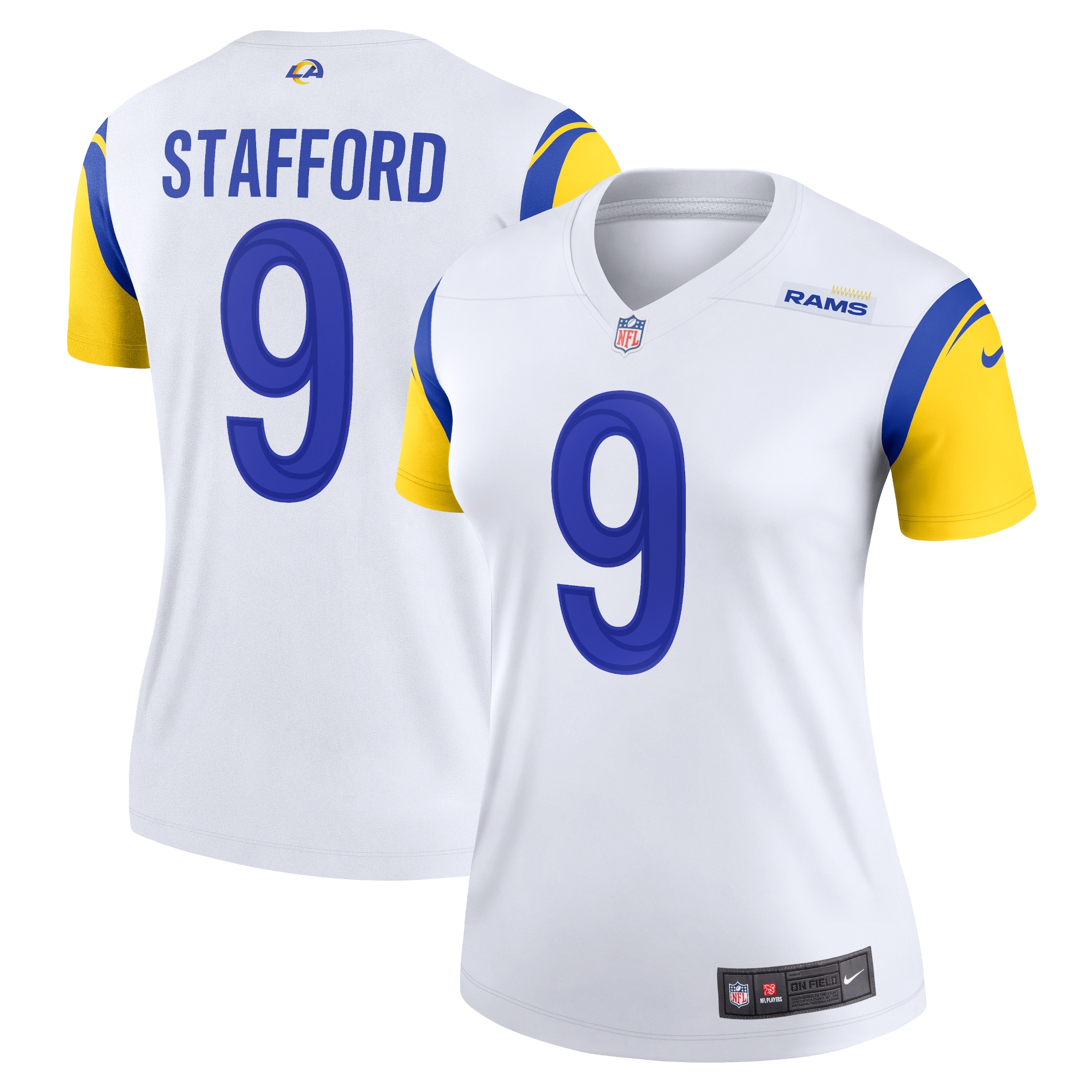 Women's Los Angeles Rams Matthew Stafford White Alternate Legend Player Performance Top JS2713 Saliibo