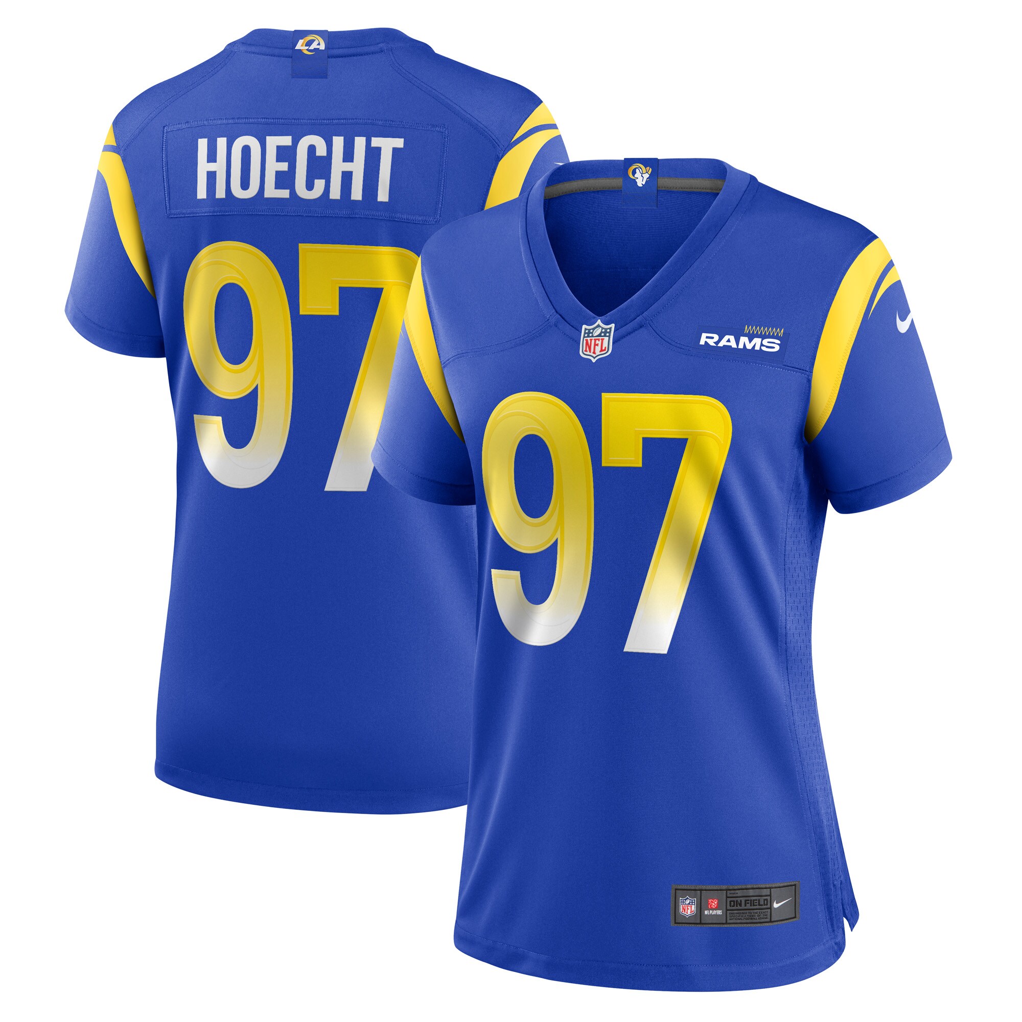 Women's Los Angeles Rams Michael Hoecht Royal Game Player Jersey JS4316 Saliibo