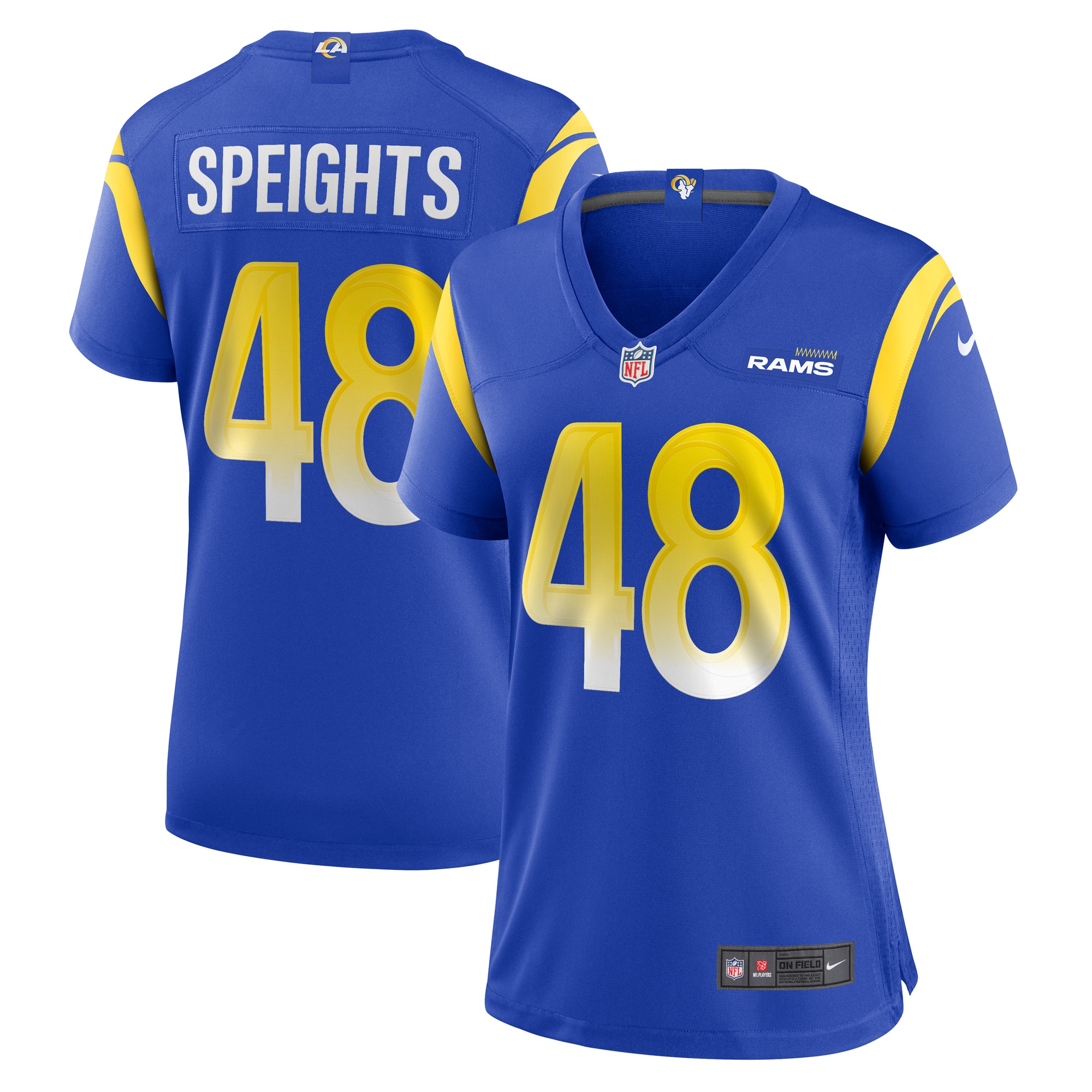 Women's Los Angeles Rams Omar Speights Royal Game Jersey JS1166 Saliibo
