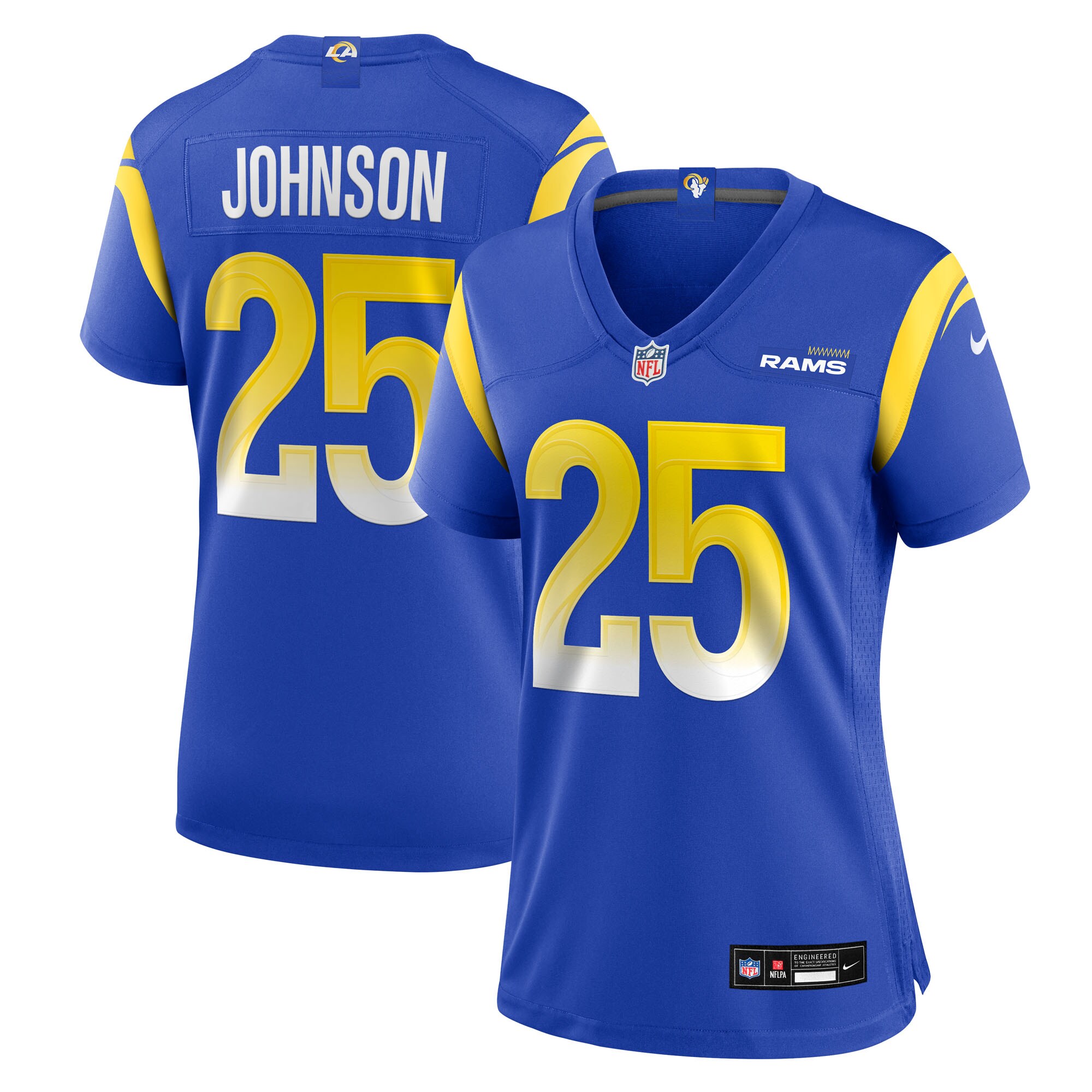 Women's Los Angeles Rams Quindell Johnson Royal Team Game Jersey JS3983 Saliibo